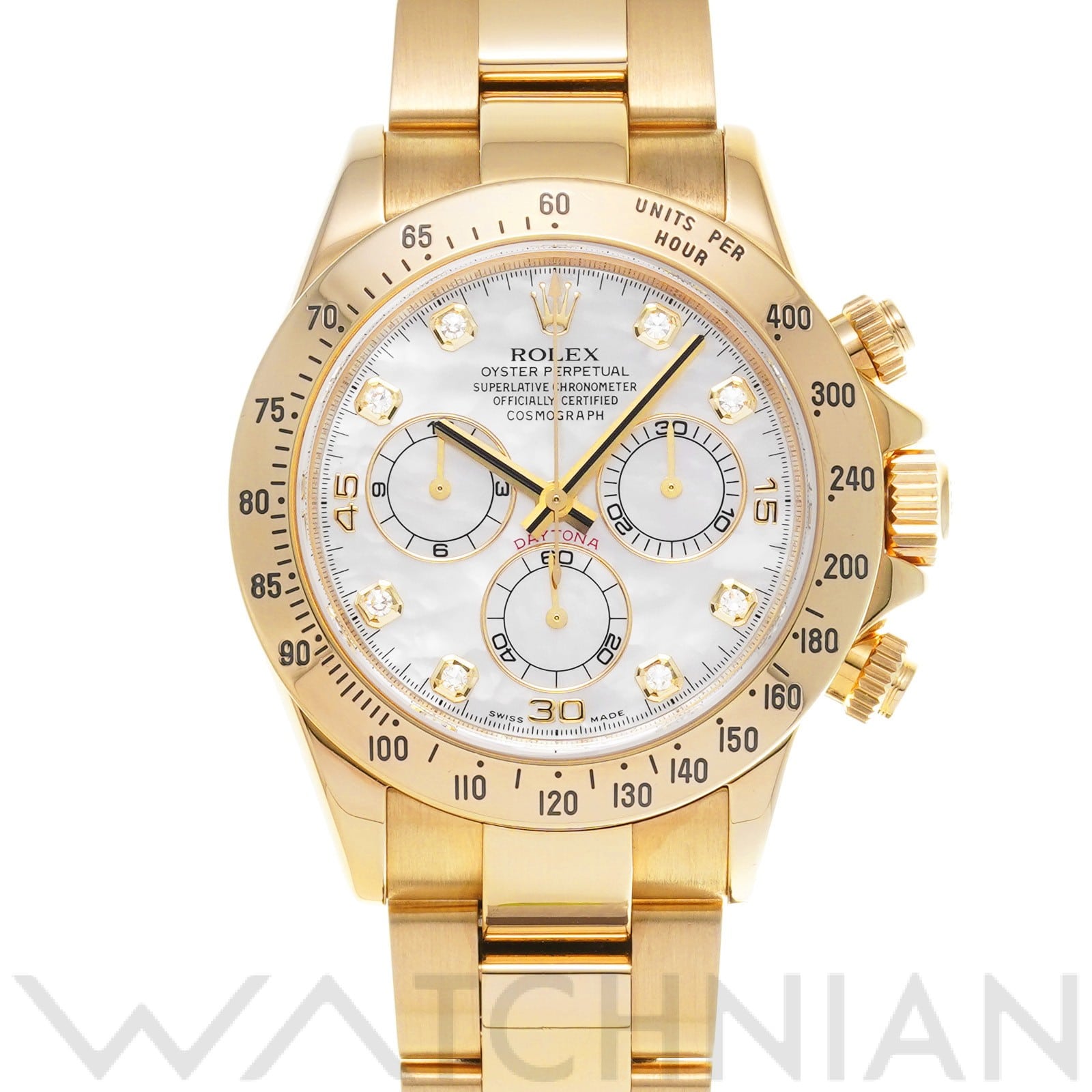ロレックス コスモグラフ デイトナ 116528NG ホワイトシェル/ダイヤモンド メンズ 時計 【中古】【wristwatch】