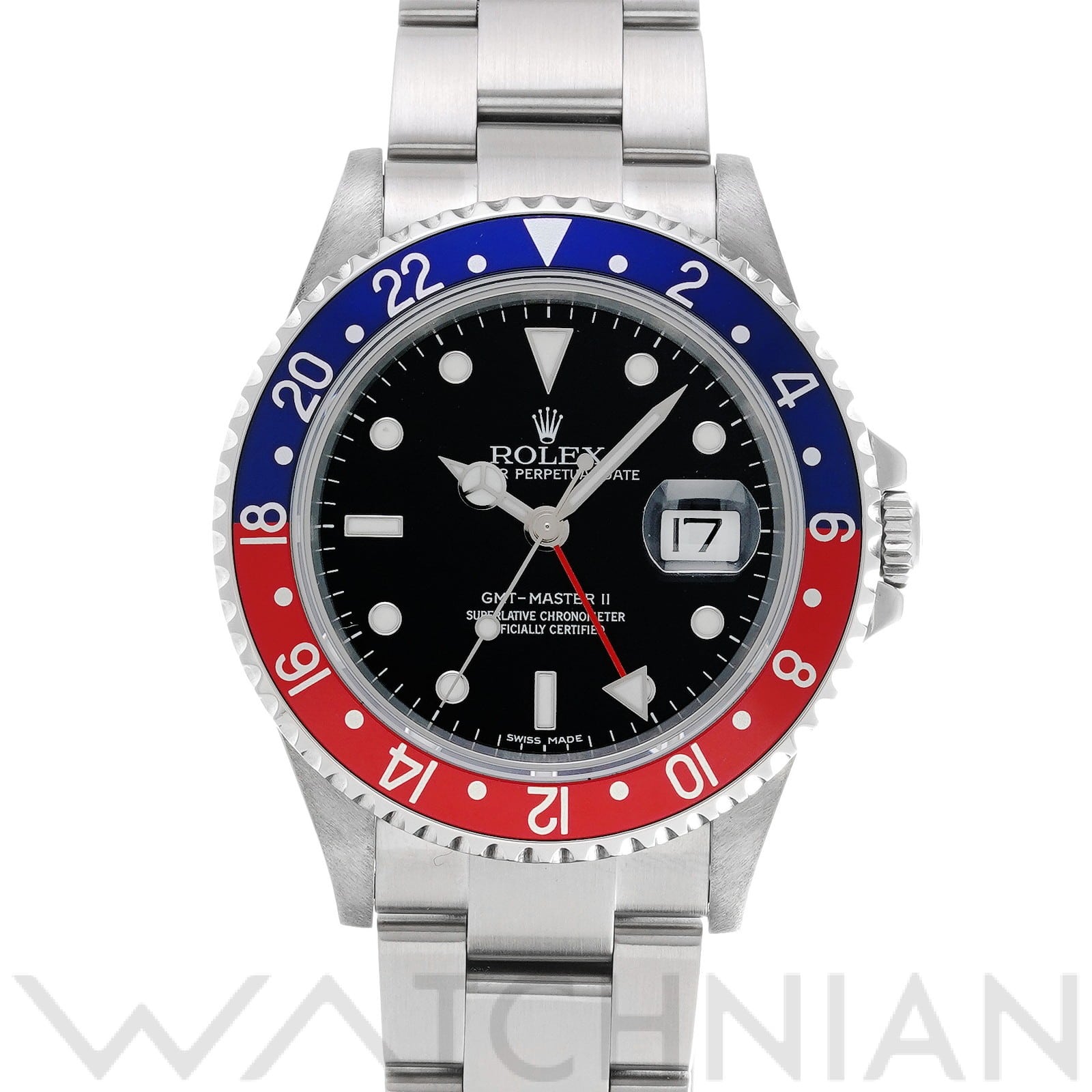 ロレックス GMTマスターII スティックダイヤル 16710 ブラック メンズ 時計 【中古】【wristwatch】