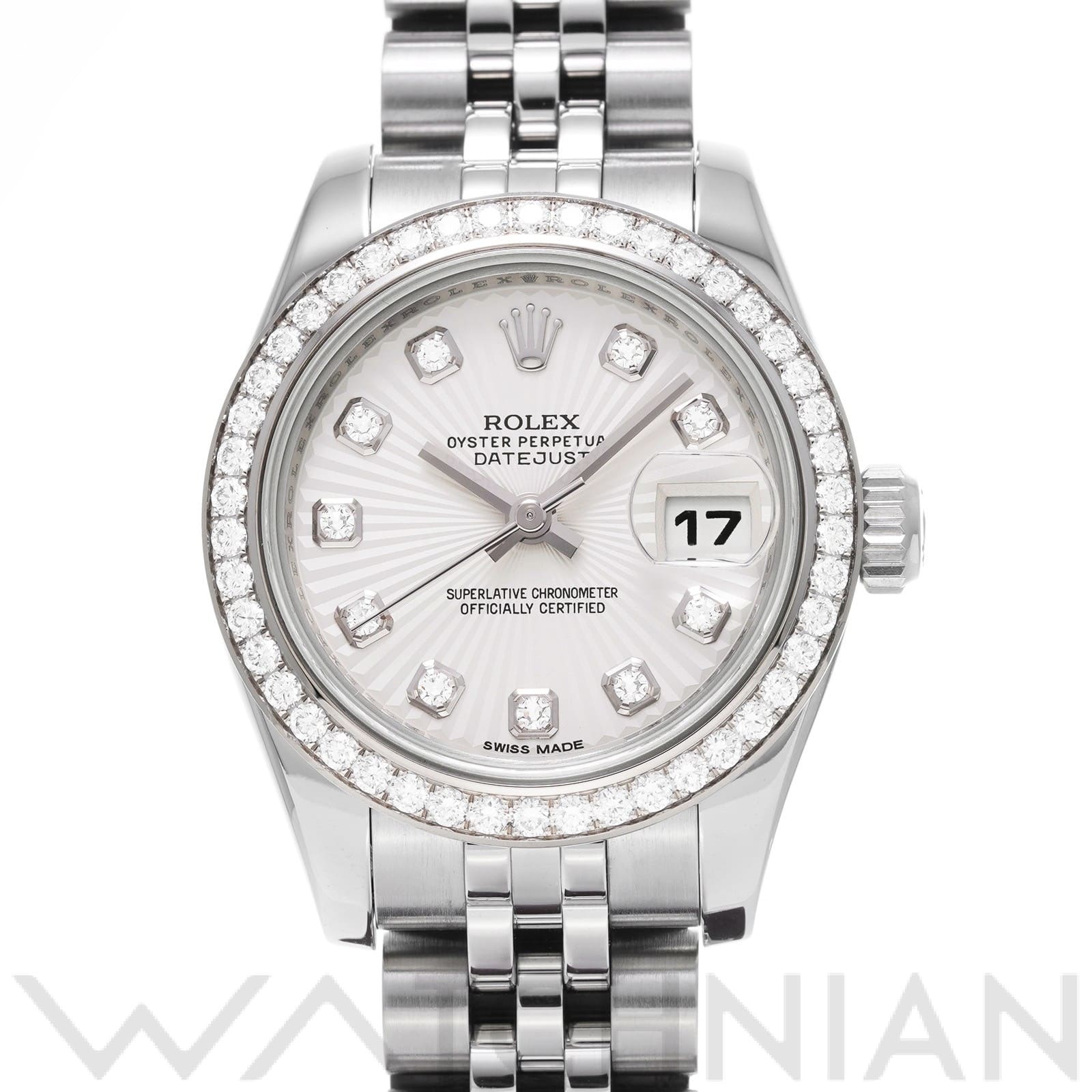 ロレックス レディ デイトジャスト 26 179384G シルバーサンビーム/ダイヤモンド レディース 時計 【中古】【wristwatch】
