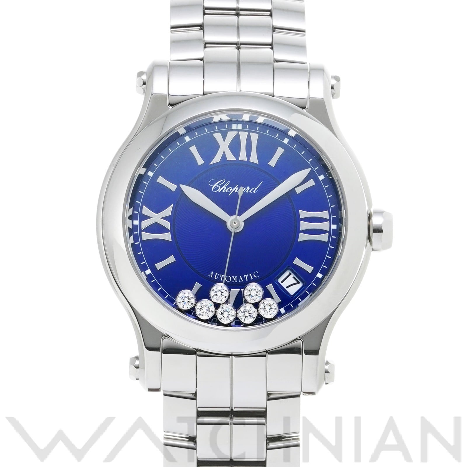 ショパール ハッピースポーツ 278559-3009 ブルー/ダイヤモンド ユニセックス 時計 【中古】【wristwatch】