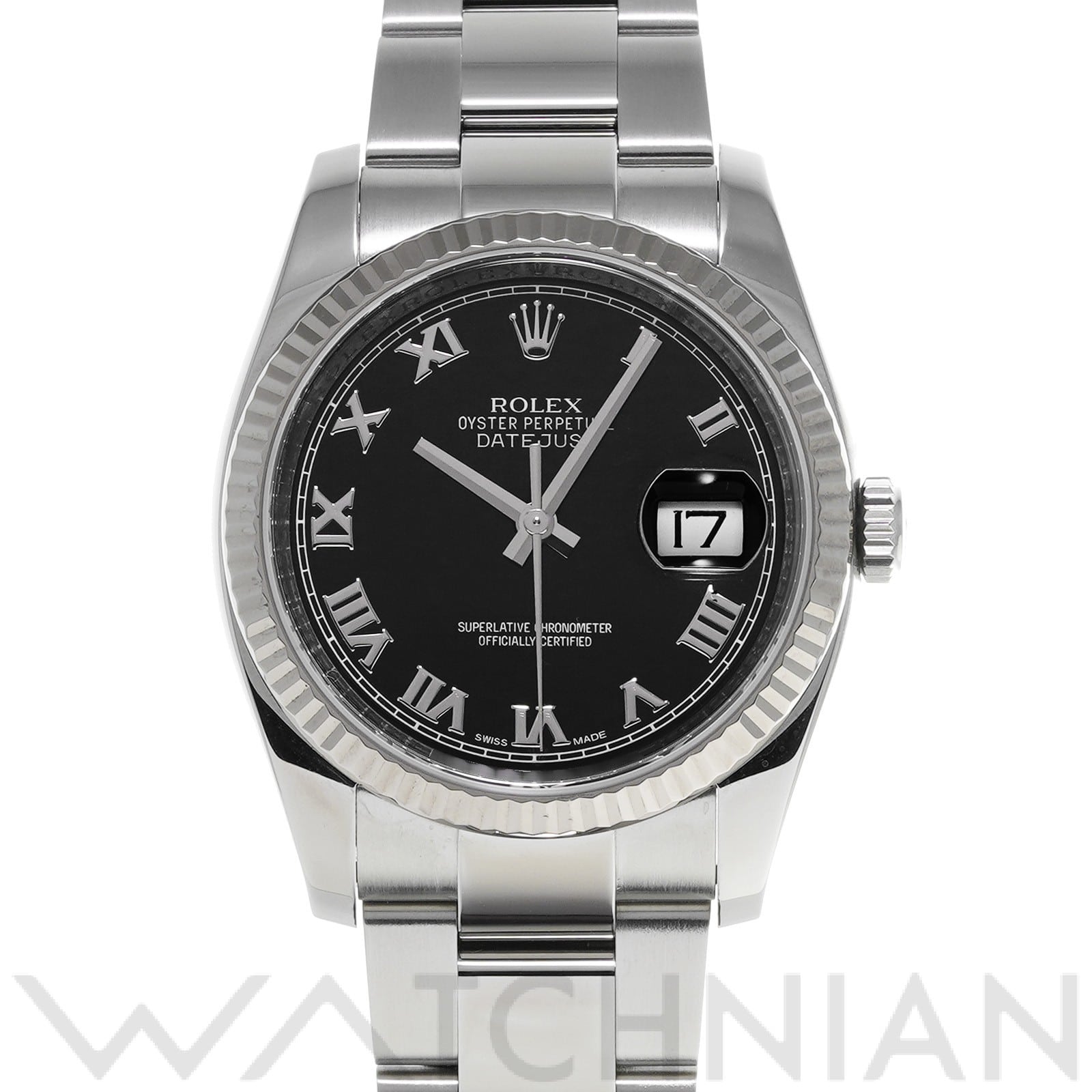 ロレックス デイトジャスト 36 116234 ブラック メンズ 時計 【中古】【wristwatch】