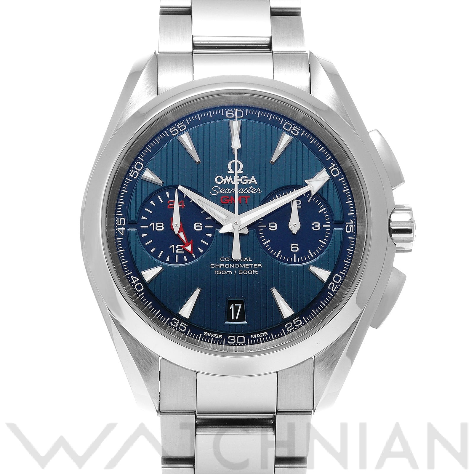 オメガ / OMEGA シーマスター アクアテラ コーアクシャル GMT クロノグラフ 231.10.43.52.03.001 ブルー メンズ 時計 【中古】【wristwatch】