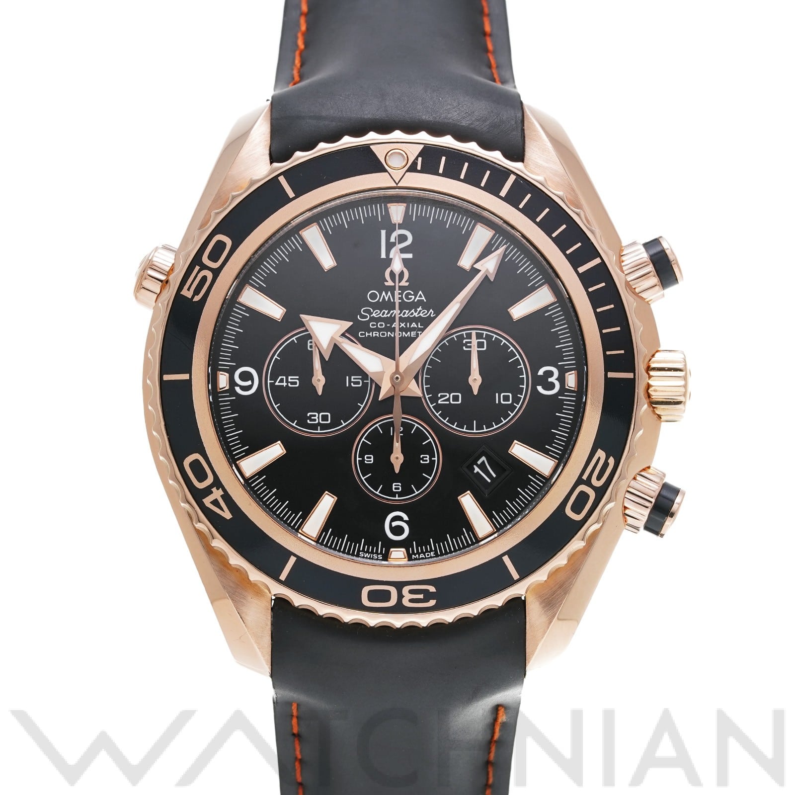 シーマスター プラネットオーシャン 600 コーアクシャル クロノグラフ 222.63.46.50.01.001 ブラック オメガ OMEGA メンズ 【中古】