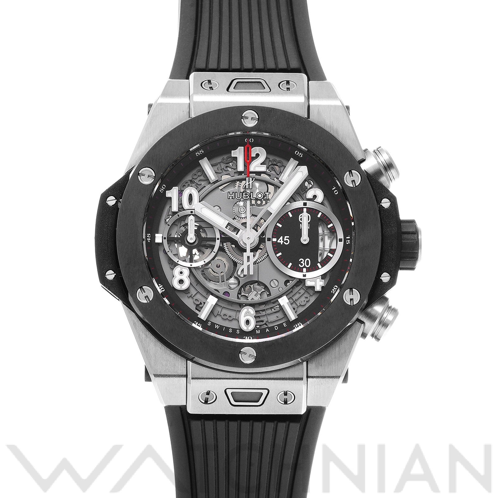 ビッグバン ウニコ チタニウム セラミック 441.NM.1170.RX マットブラック ウブロ HUBLOT メンズ 【中古】