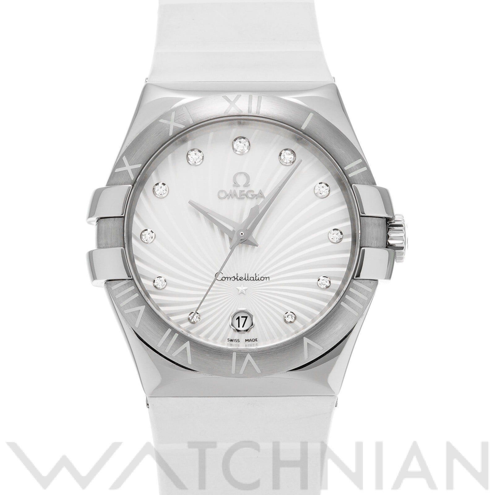 コンステレーション クォーツ 123.12.35.60.52.001 ホワイト/ダイヤモンド オメガ OMEGA レディース 【中古】