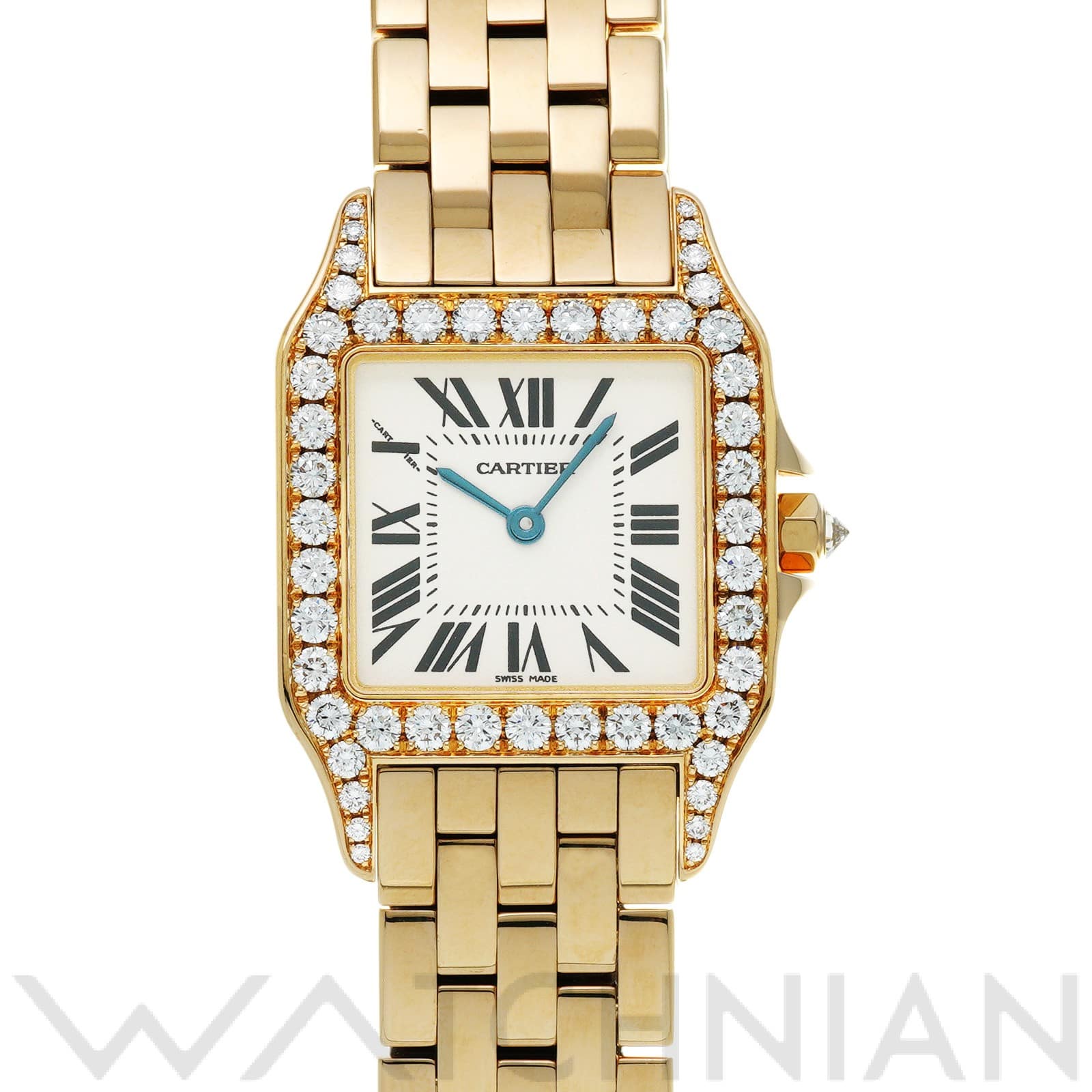 カルティエ / CARTIER サントス ドゥモワゼル WF9002Y7 ホワイト ユニセックス 時計 【中古】【wristwatch】