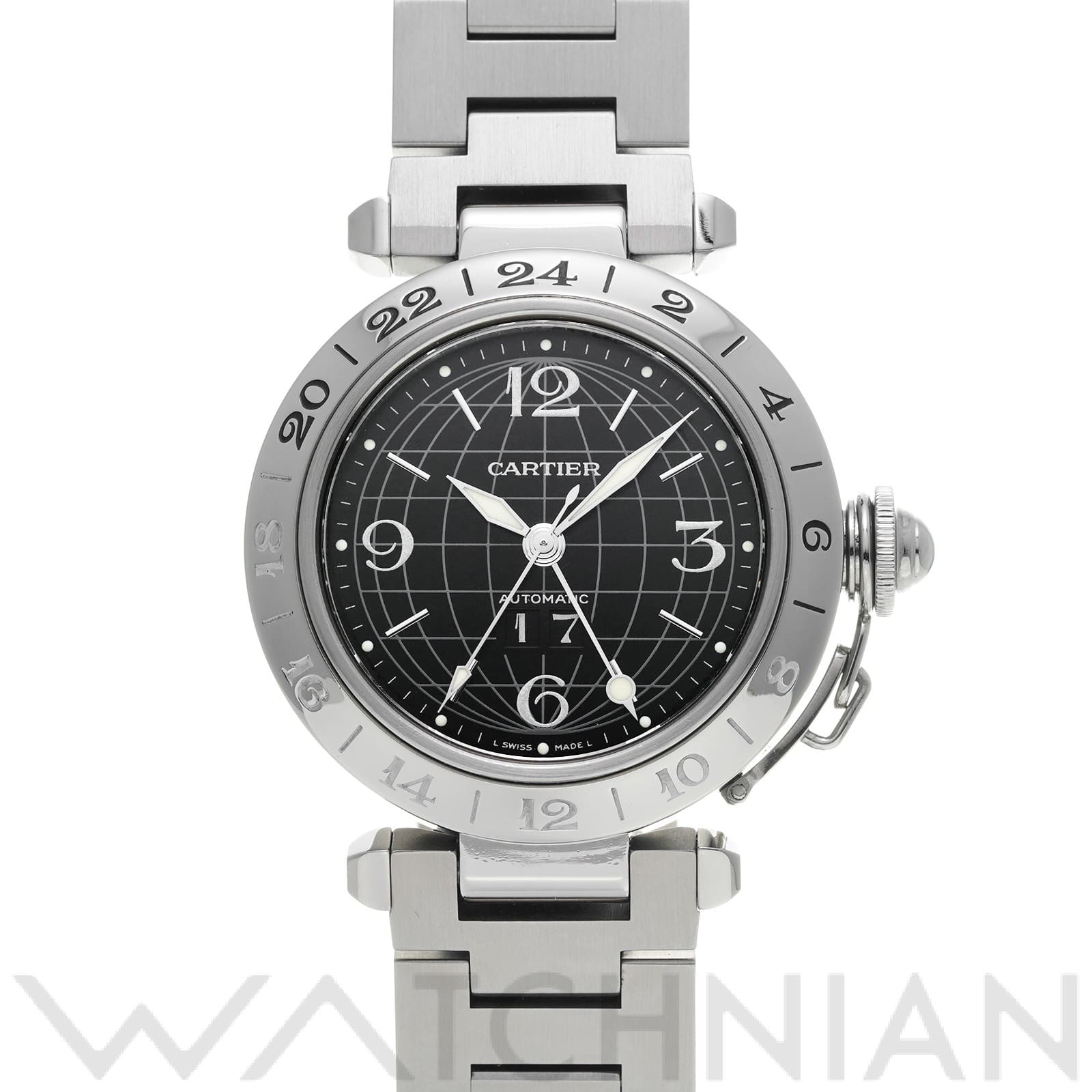 カルティエ / CARTIER パシャC メリディアン GMT W31049M7 ブラック ユニセックス 時計 【中古】【wristwatch】