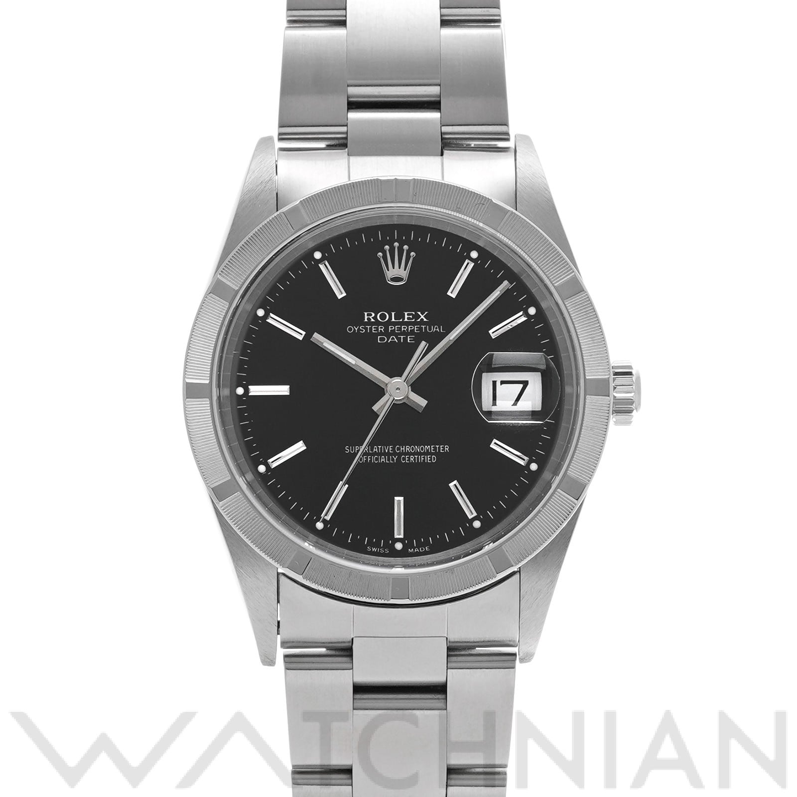 オイスターパーペチュアル デイト 15210 P番(2001年頃製造) ブラック ロレックス ROLEX メンズ 【中古】