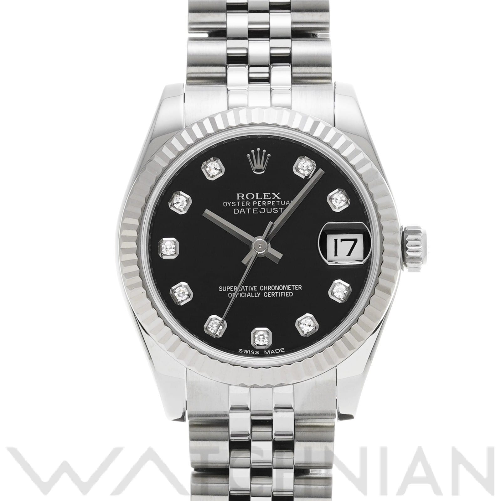 デイトジャスト 31 178274G ランダムシリアル ブラック/ダイヤモンド ロレックス ROLEX ユニセックス 【中古】