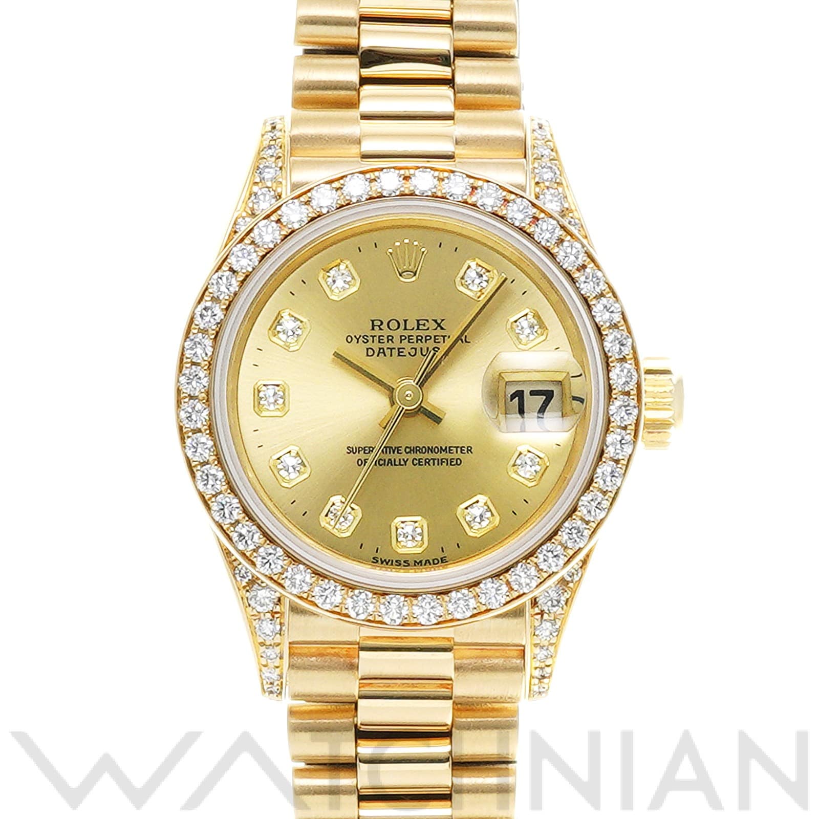 デイトジャスト 69158G S番(1994年頃製造) シャンパン/ダイヤモンド ロレックス ROLEX レディース 【中古】
