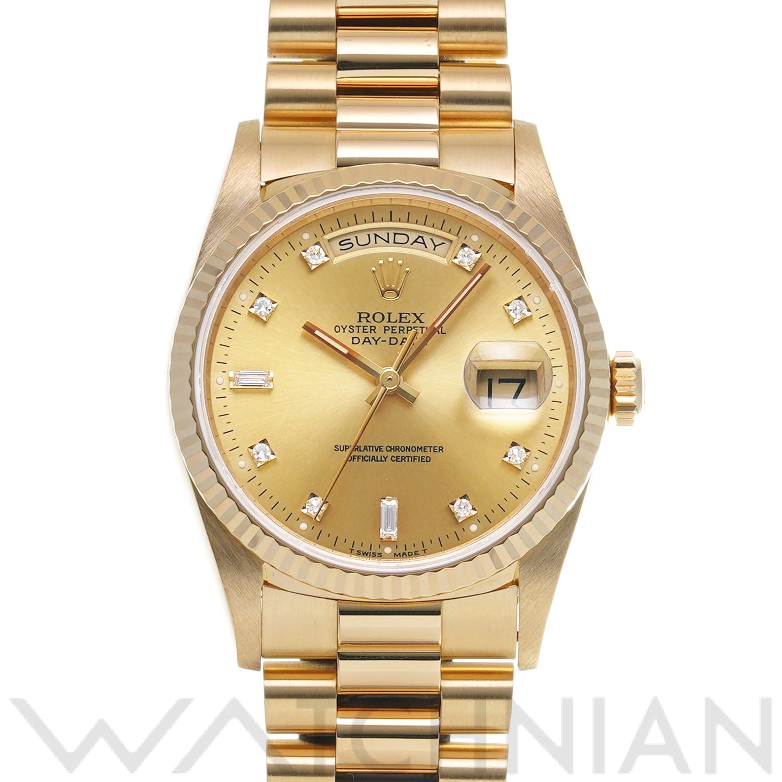 ロレックス デイデイト 18238A シャンパン/ダイヤモンド メンズ 時計 【中古】【wristwatch】