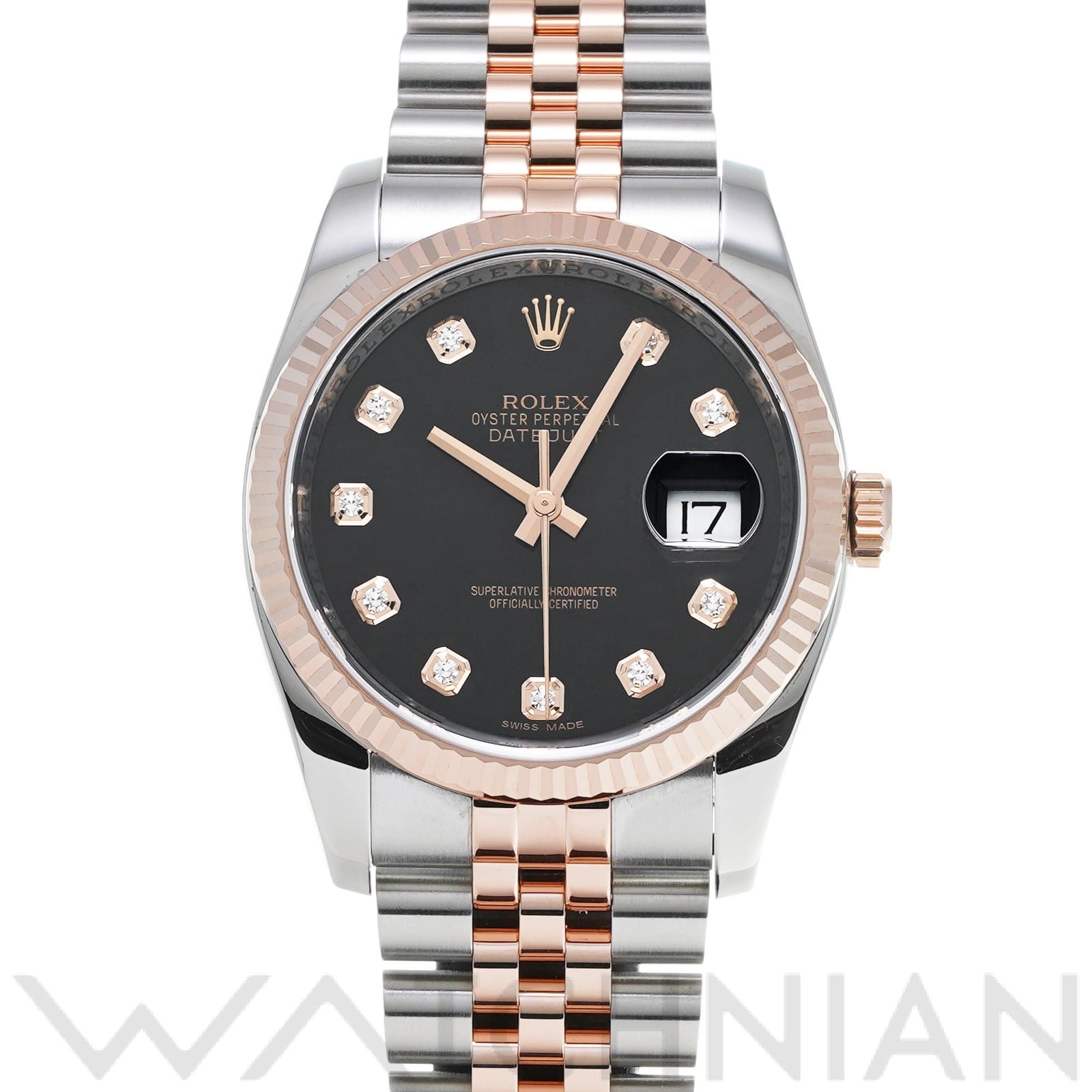 ロレックス デイトジャスト 36 116231G ブラック/ダイヤモンド メンズ 時計 【中古】【wristwatch】