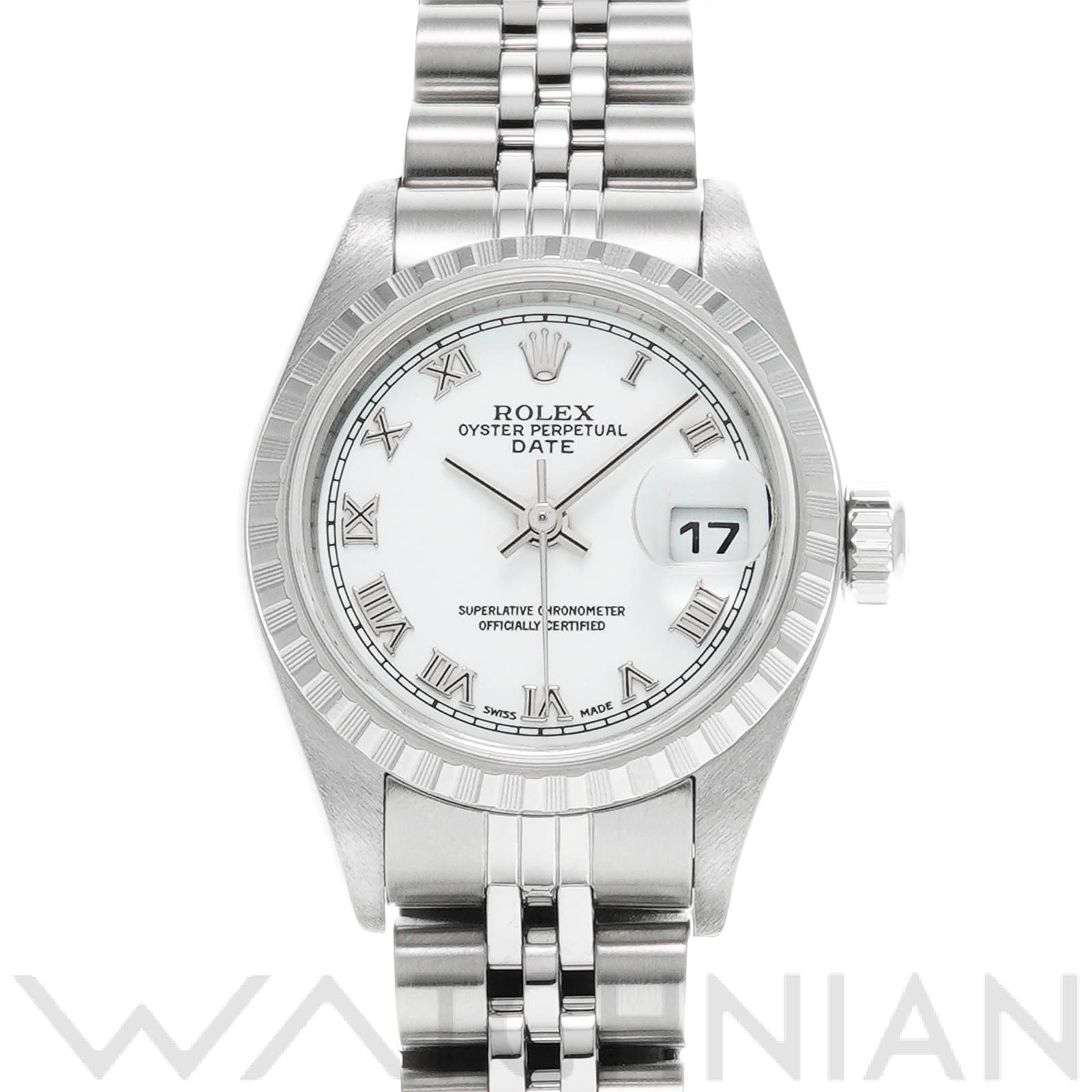 オイスターパーペチュアル デイト 79240 K番(2002年頃製造) ホワイト ロレックス ROLEX レディース 【中古】