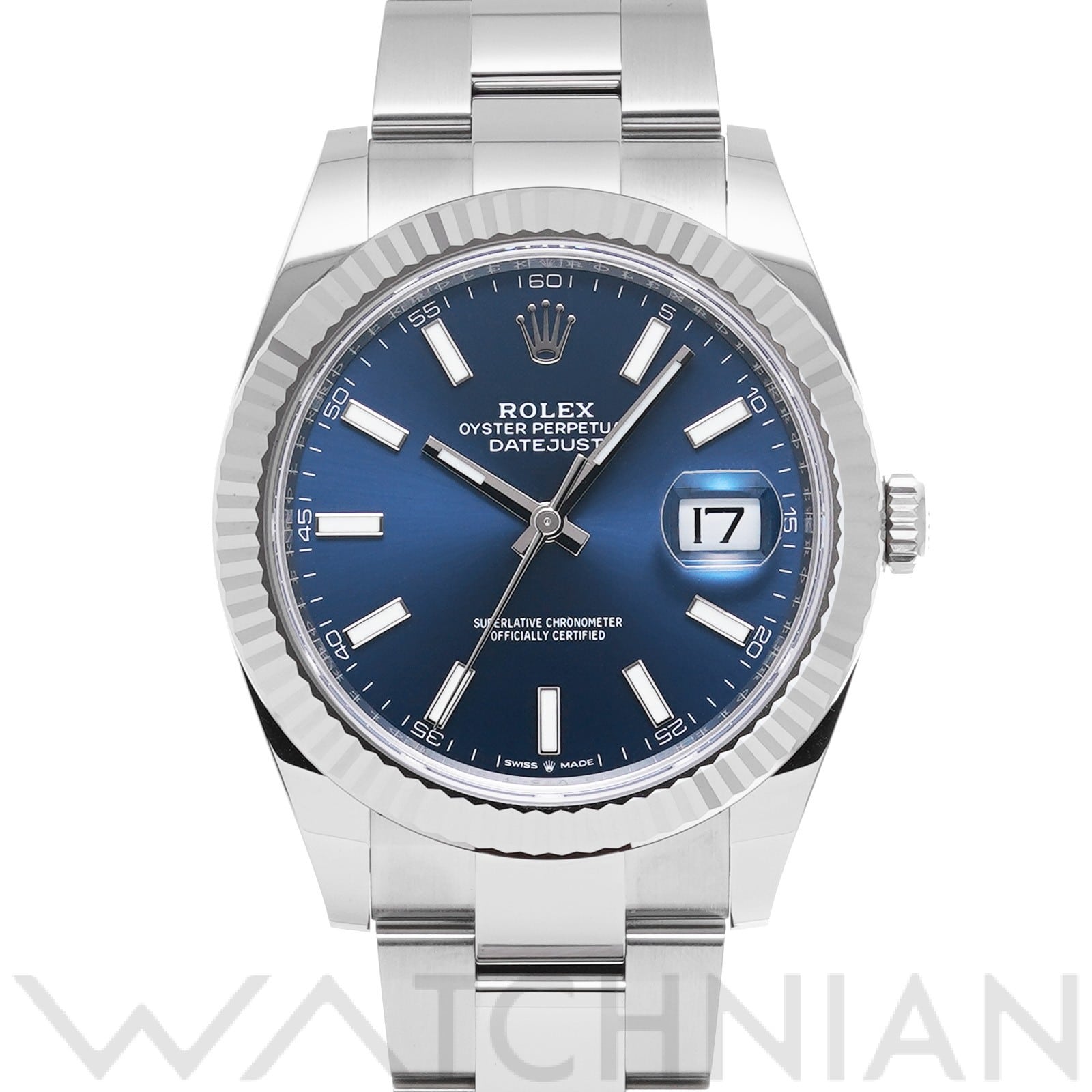 ロレックス デイトジャスト 41 126334 ブライトブルー メンズ 時計 【中古】【wristwatch】