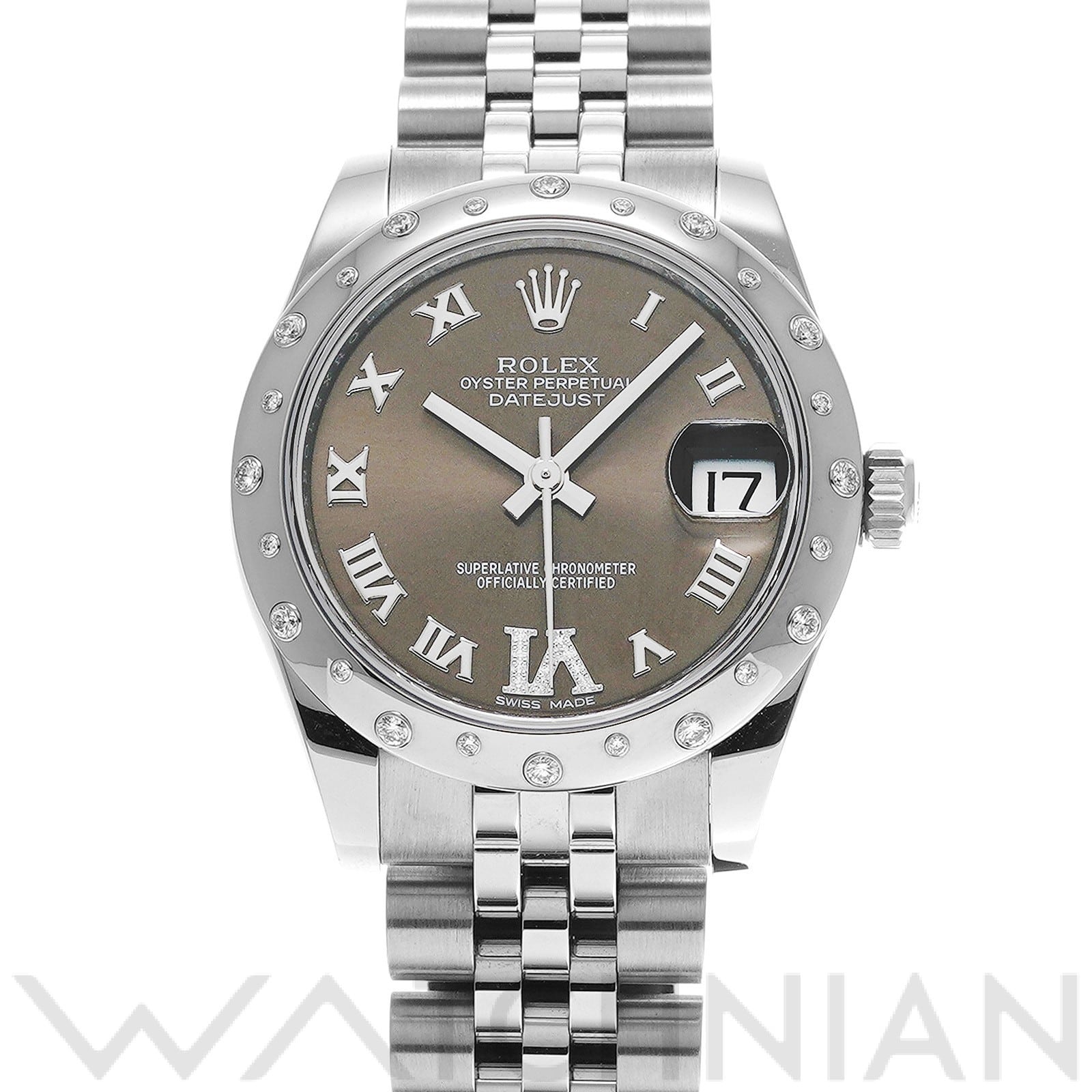 ロレックス デイトジャスト 31 178344 グレー/ダイヤモンド ユニセックス 時計 【中古】【wristwatch】