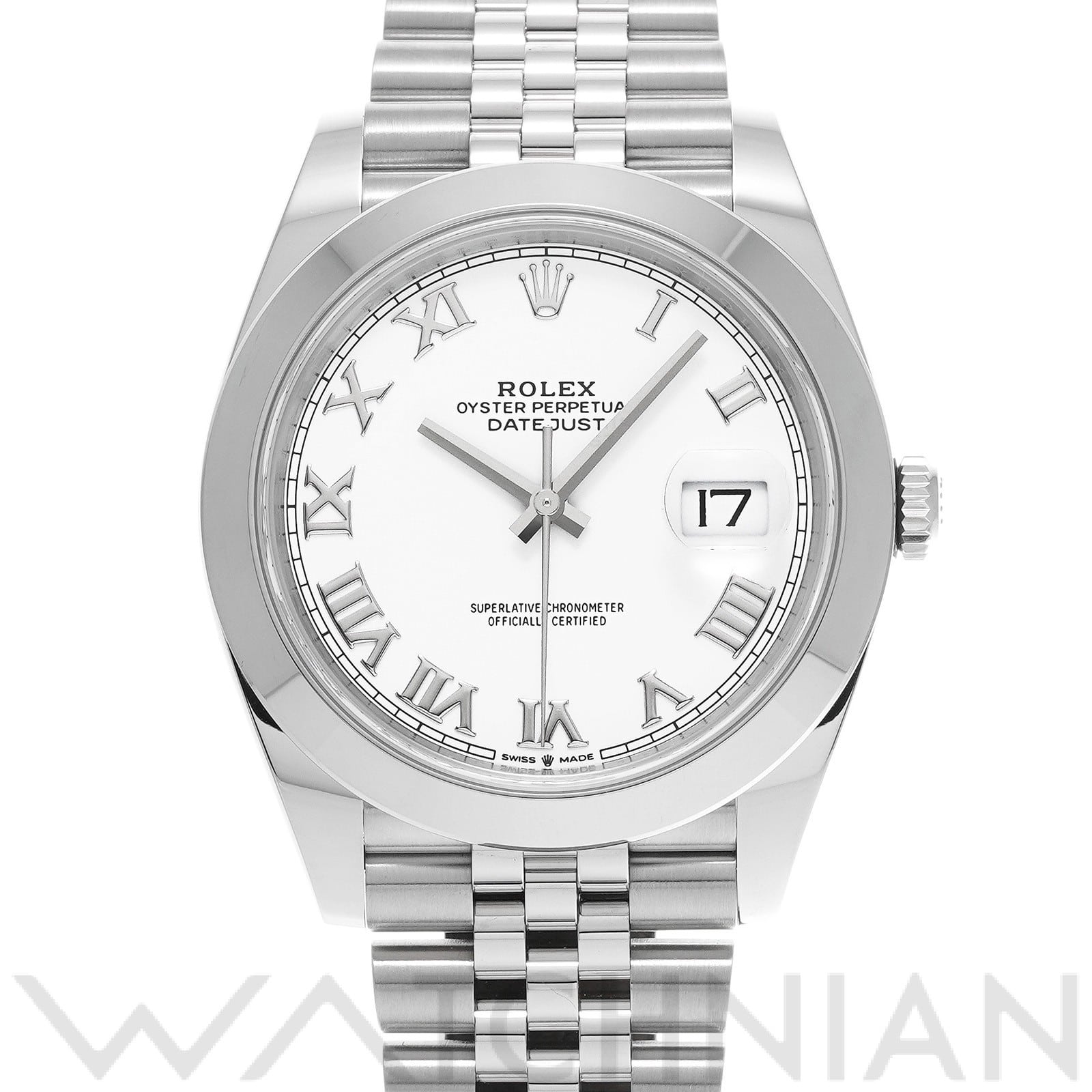 デイトジャスト 41 126300 ランダムシリアル ホワイト ロレックス ROLEX メンズ 【中古】