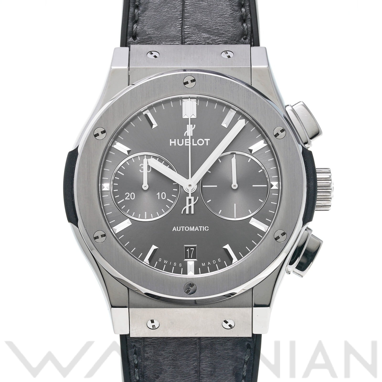 クラシックフュージョン チタニウム クロノグラフ レーシンググレー 521.NX.7071.LR グレー ウブロ HUBLOT メンズ 【中古】