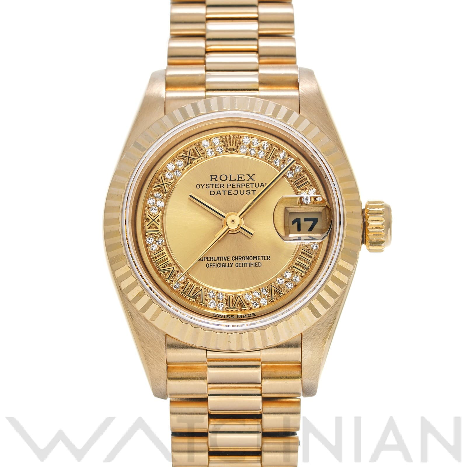 デイトジャスト 69178MR W番(1994年頃製造) シャンパン/ダイヤモンド ロレックス ROLEX レディース 【中古】
