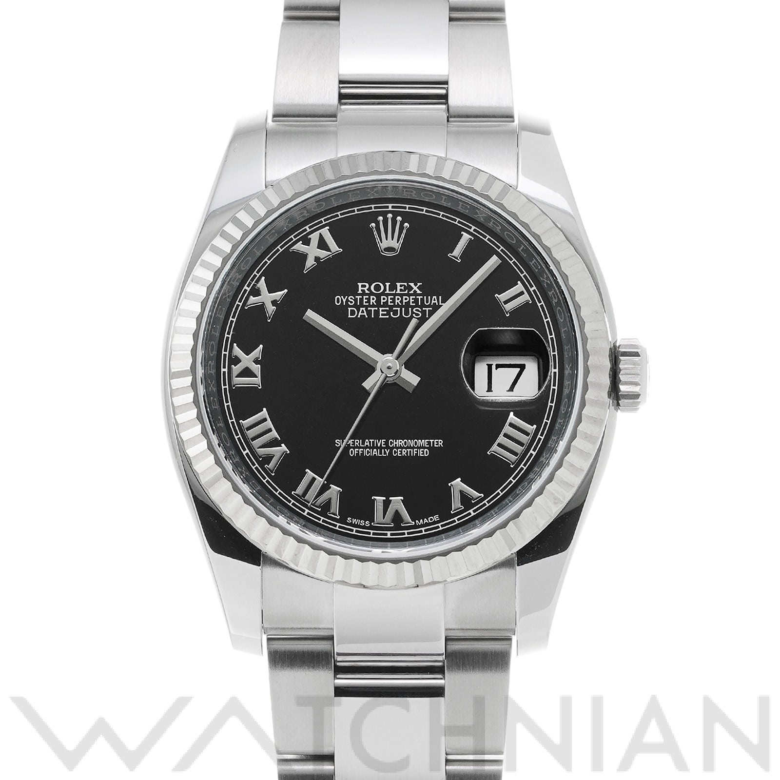 ロレックス デイトジャスト 36 116234 ブラック メンズ 時計 【中古】【wristwatch】