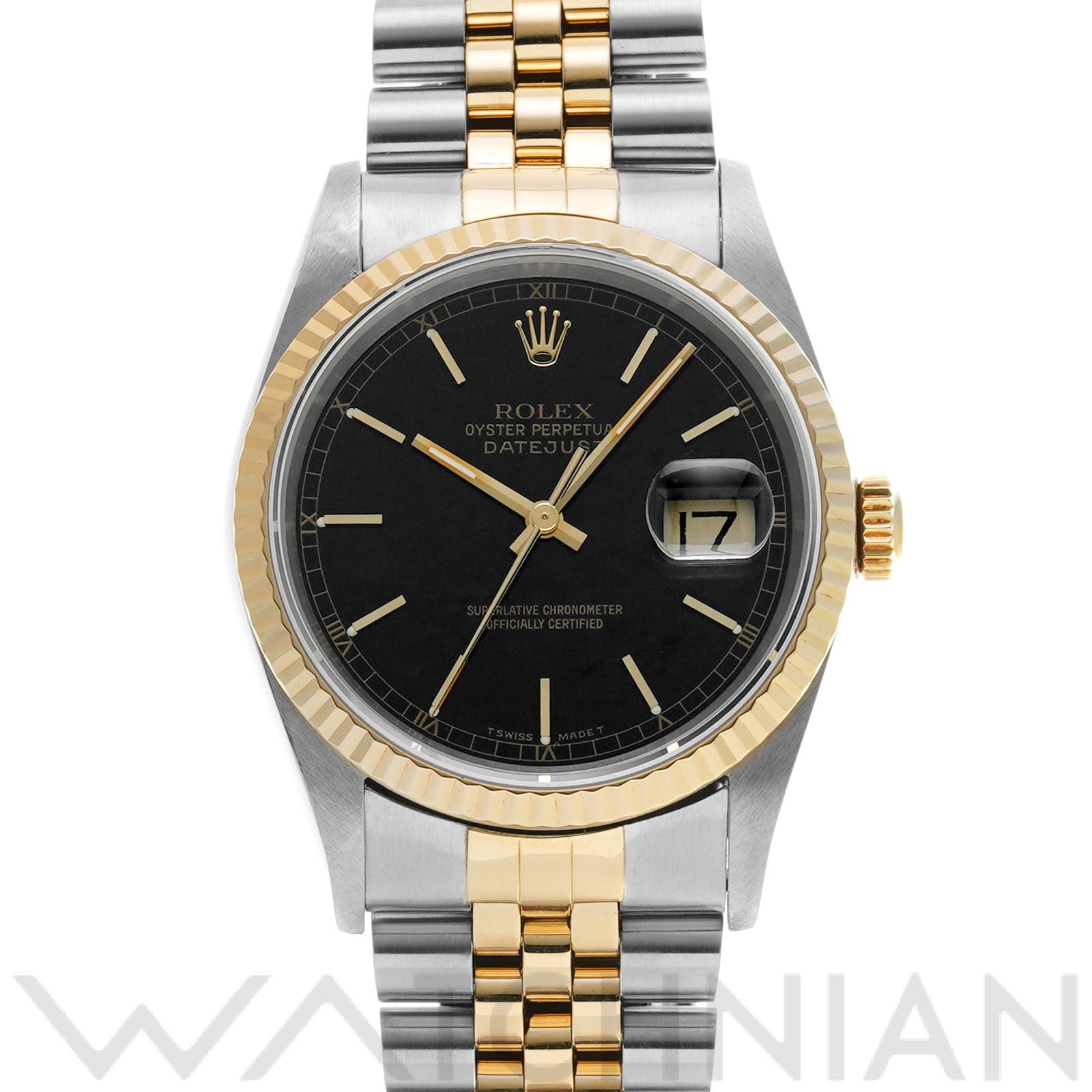 ロレックス デイトジャスト 16233 ブラック メンズ 時計 【中古】【wristwatch】