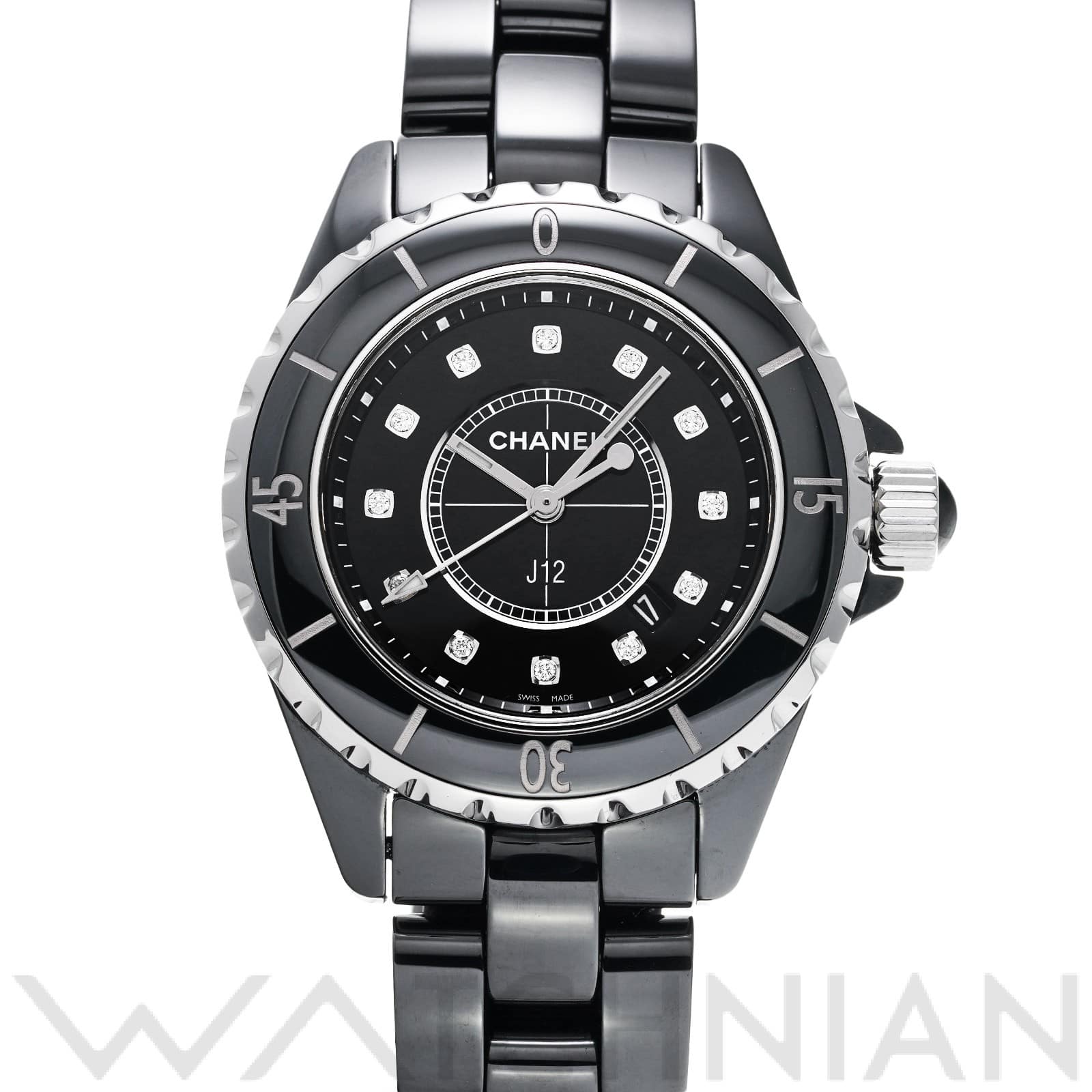 シャネル / CHANEL J12 33MM H1625 ブラック/ダイヤモンド レディース 時計 【中古】【wristwatch】