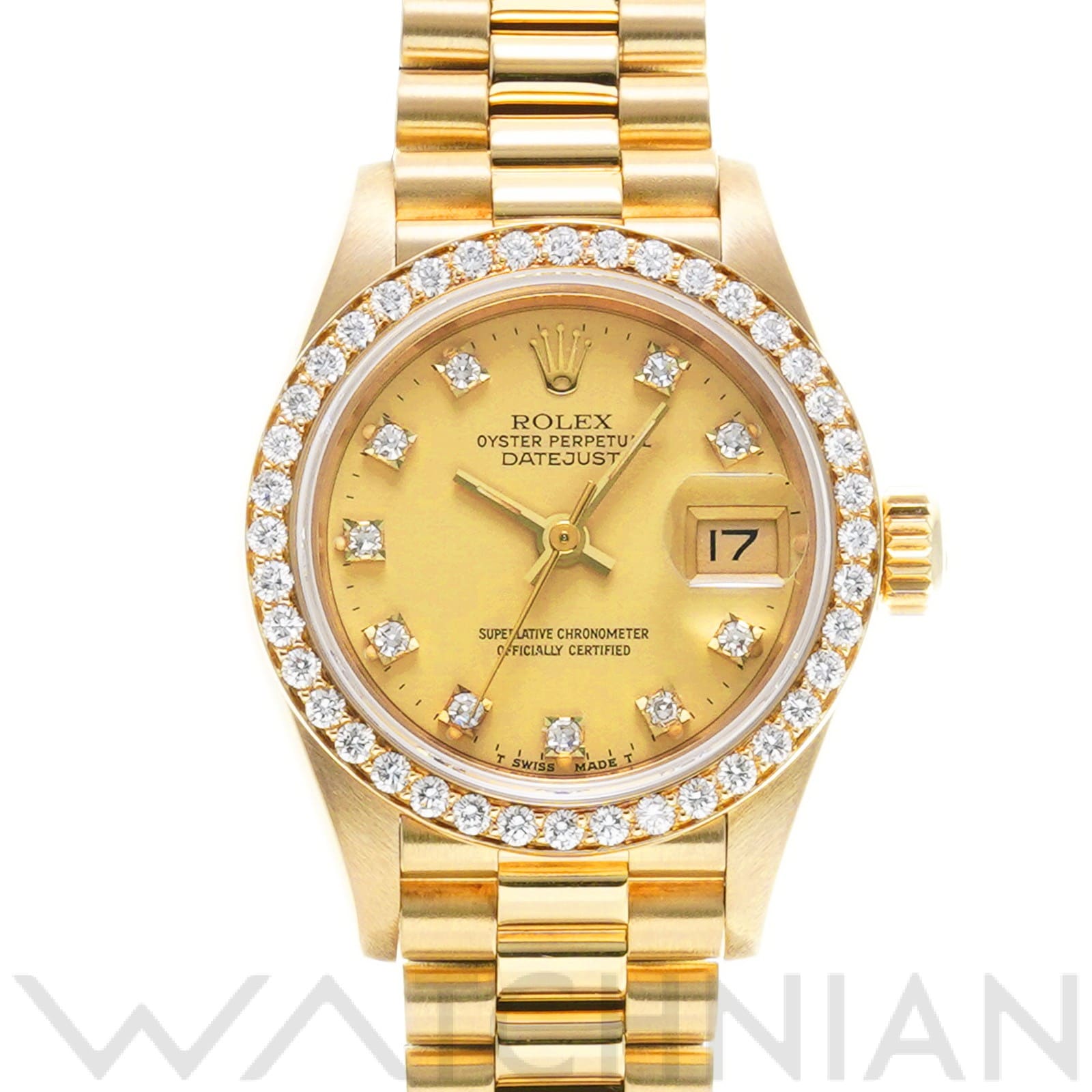 ロレックス デイトジャスト 26 69138G シャンパン/ダイヤモンド レディース 時計 【中古】【wristwatch】