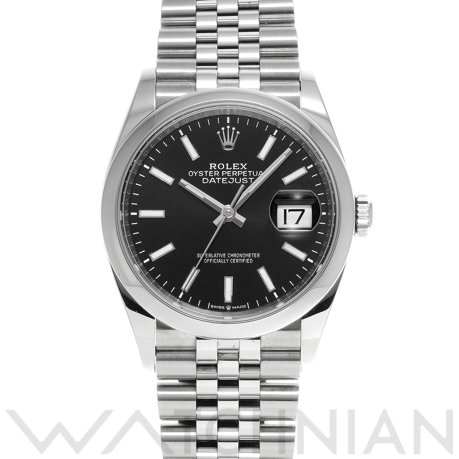 ロレックス デイトジャスト 36 126200 ブライトブラック メンズ 時計 【中古】【wristwatch】