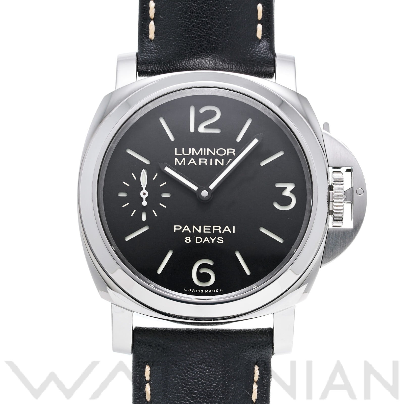 ルミノールマリーナ 8デイズ PAM00510 Q番(2014年製造) ブラック パネライ OFFICINE PANERAI メンズ 【中古】