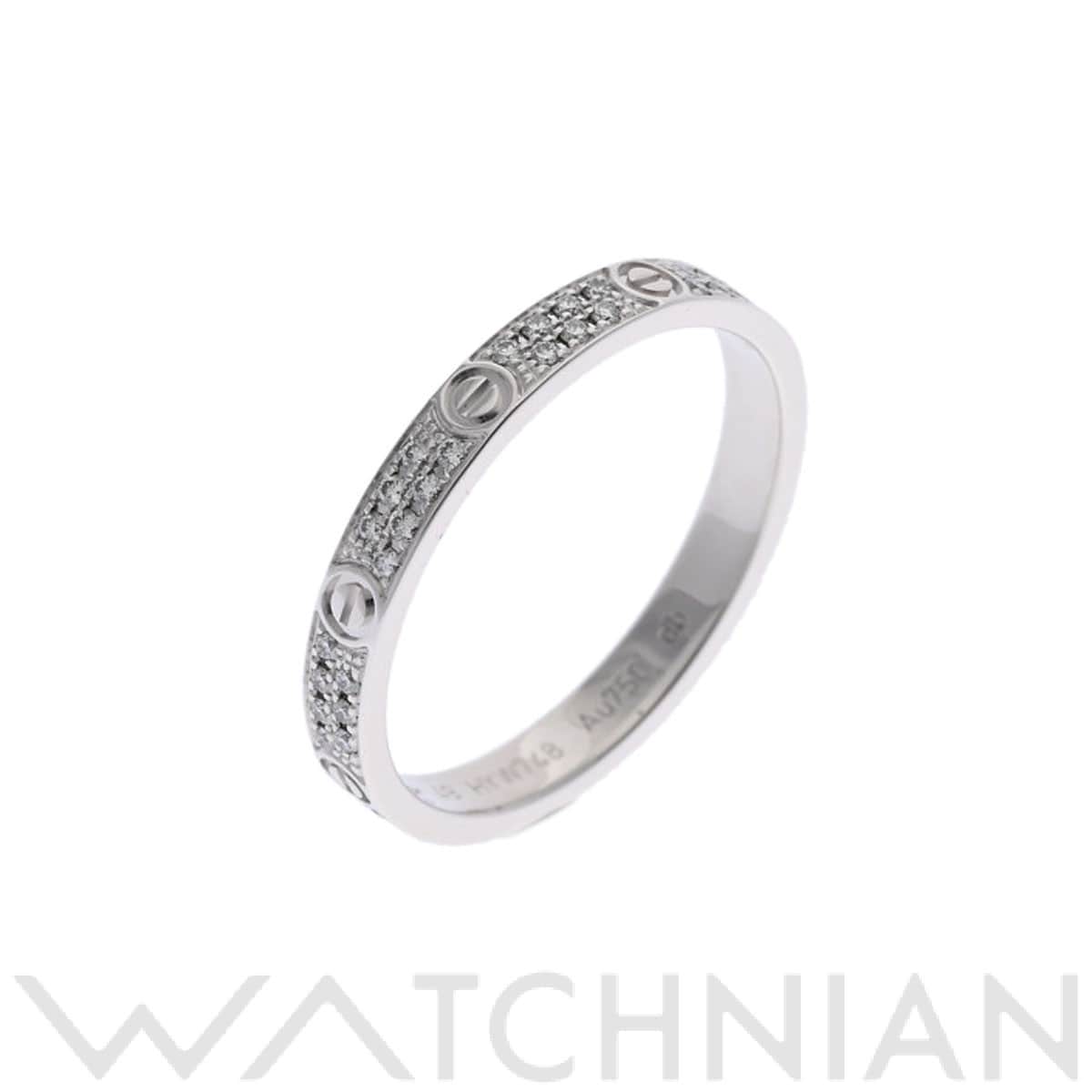 カルティエ ミニラブリング パヴェダイヤ #49 シルバー K18ホワイトゴールド WG レディース ジュエリー 【中古】【jewelry】