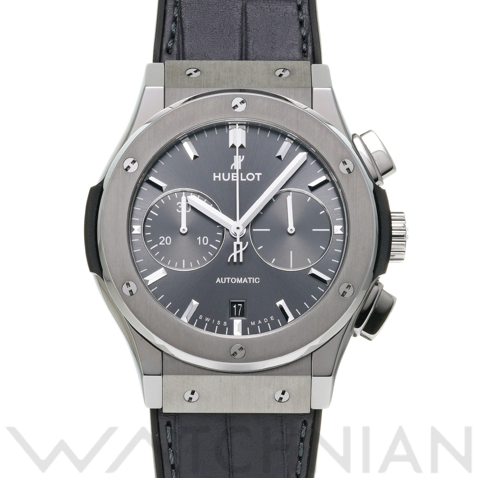 クラシックフュージョン チタニウム クロノグラフ レーシンググレー 521.NX.7071.LR グレー ウブロ HUBLOT メンズ 【中古】