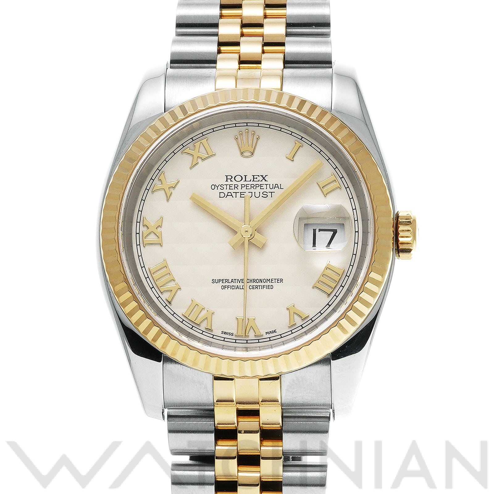 ロレックス デイトジャスト 36 116233 アイボリーピラミッド メンズ 時計 【中古】【wristwatch】