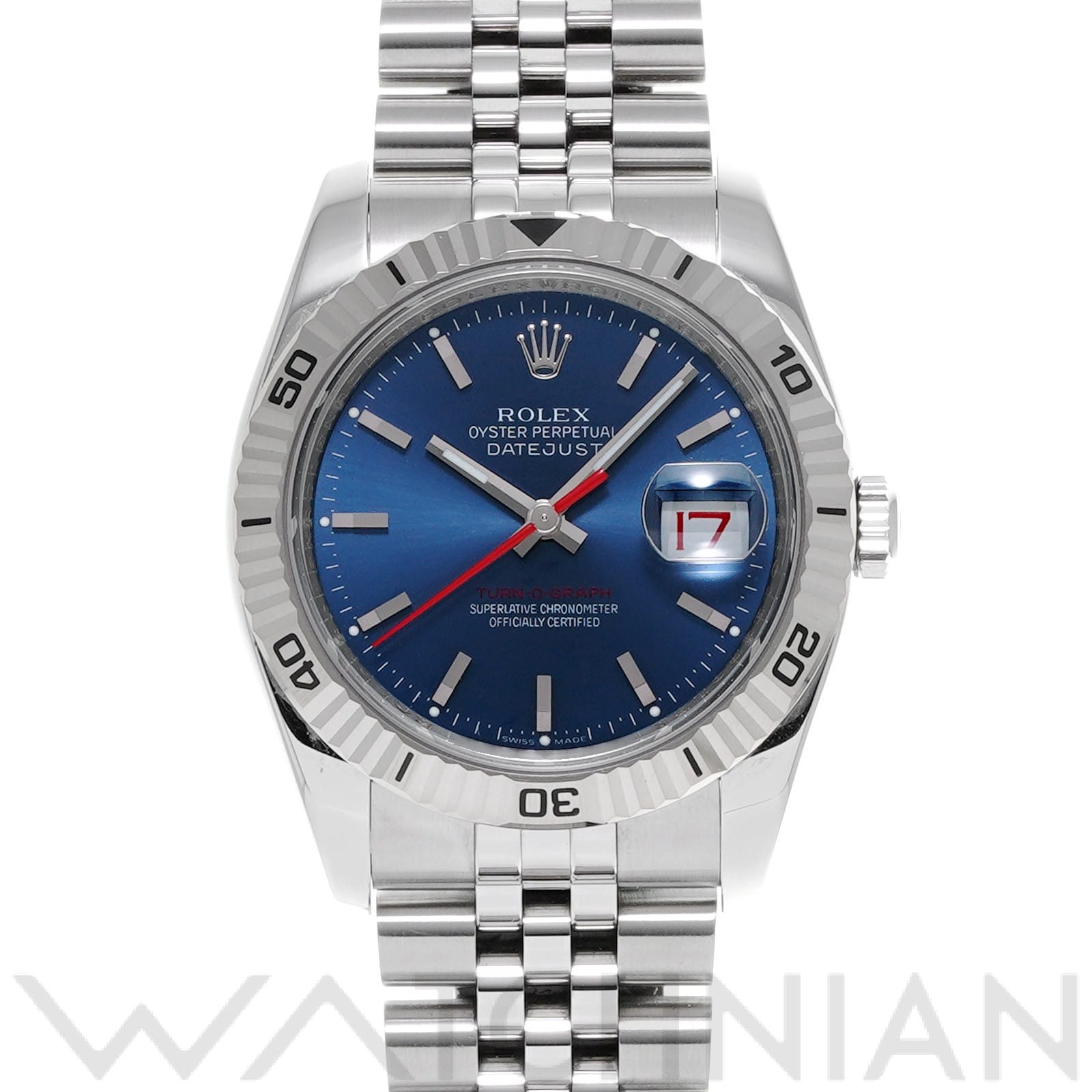 ロレックス デイトジャスト ターノグラフ 116264 ブルー メンズ 時計 【中古】【wristwatch】