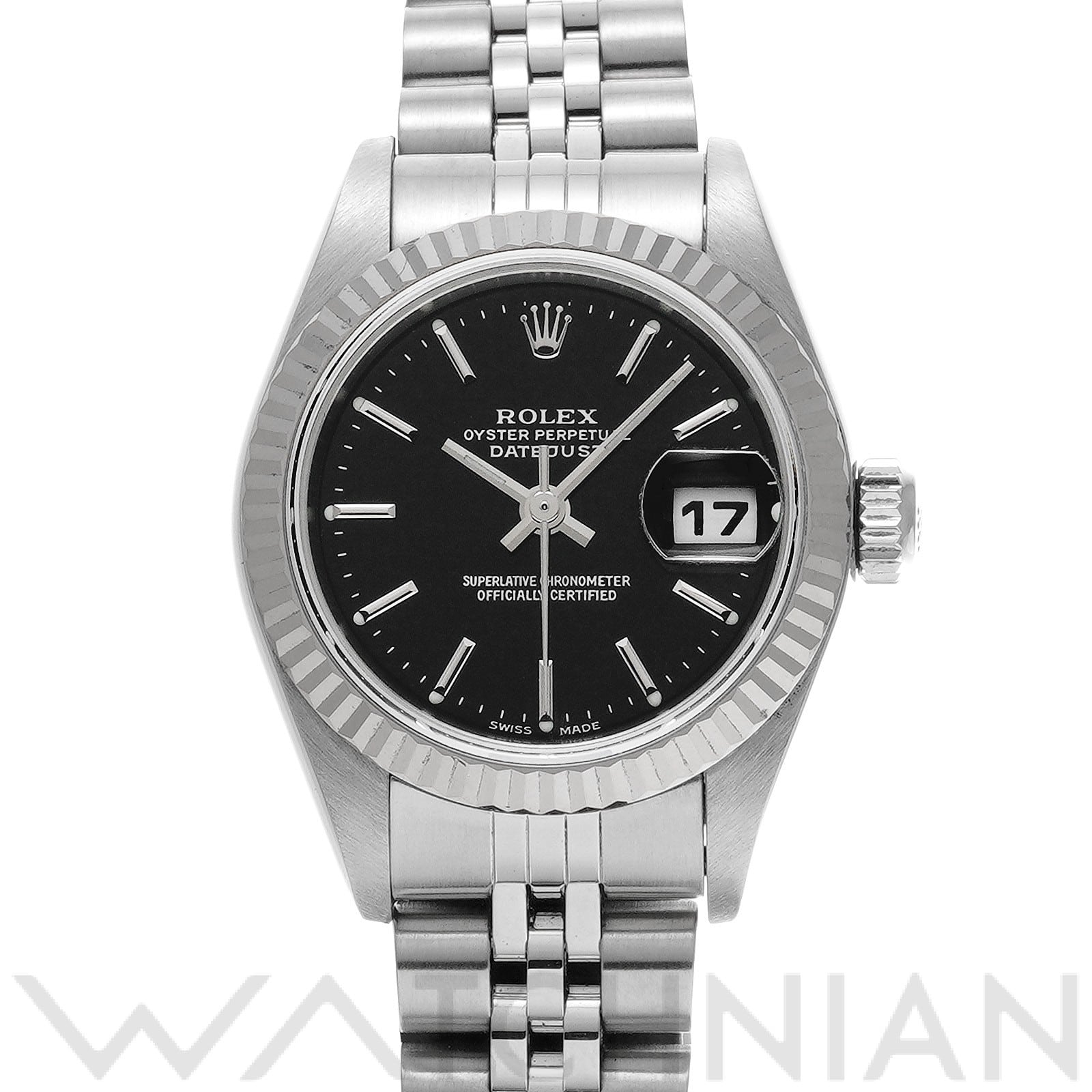 ロレックス デイトジャスト 26 79174 ブラック レディース 時計 【中古】【wristwatch】