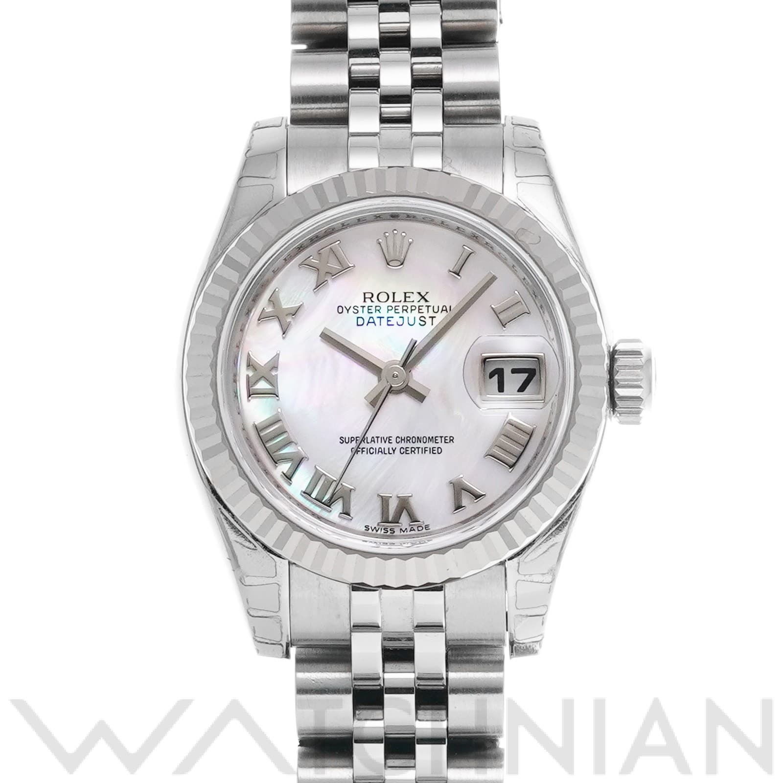 ロレックス レディ デイトジャスト 26 179174NR ホワイトシェル レディース 時計 【中古】【wristwatch】