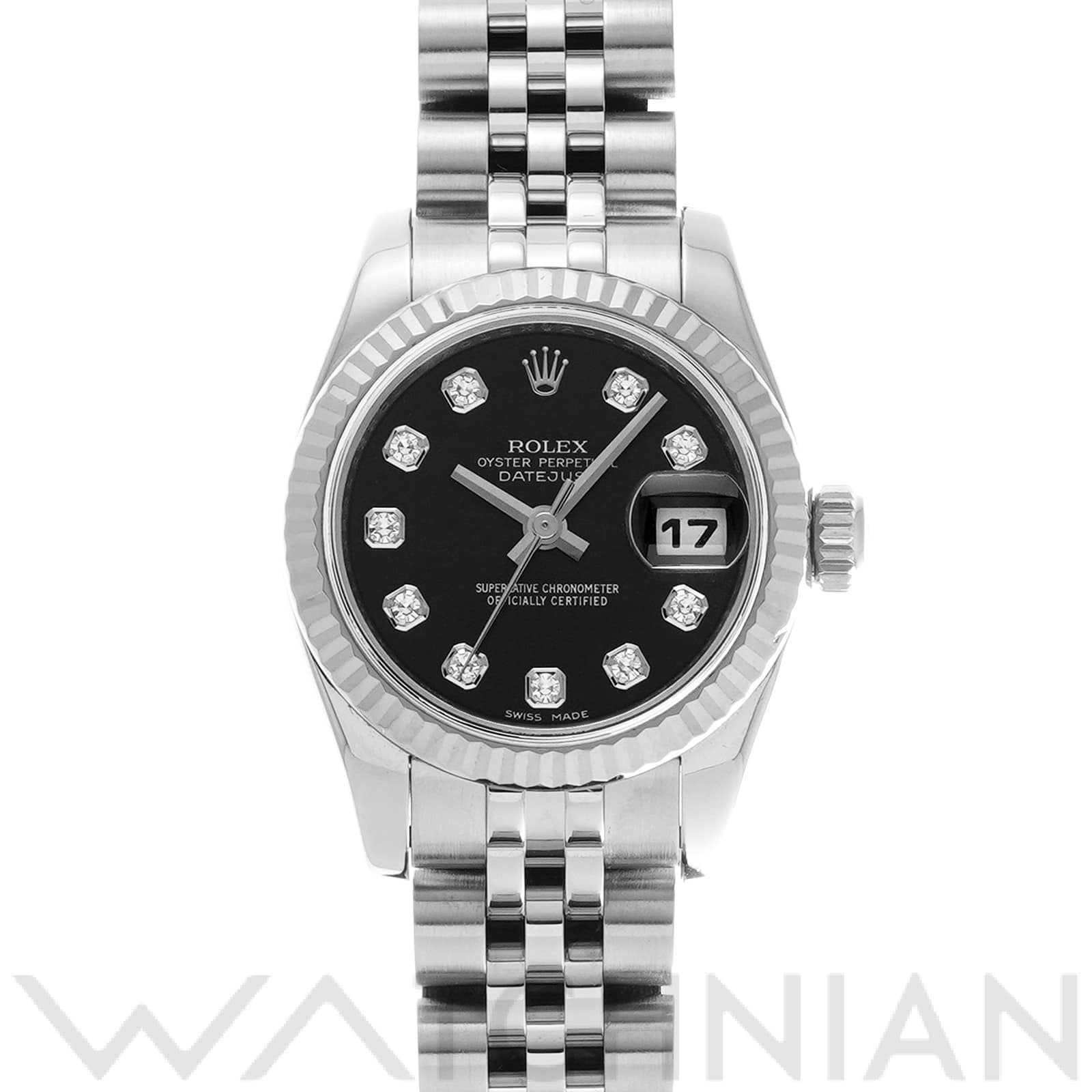 ロレックス レディ デイトジャスト 26 179174G ブラック/ダイヤモンド レディース 時計 【中古】【wristwatch】
