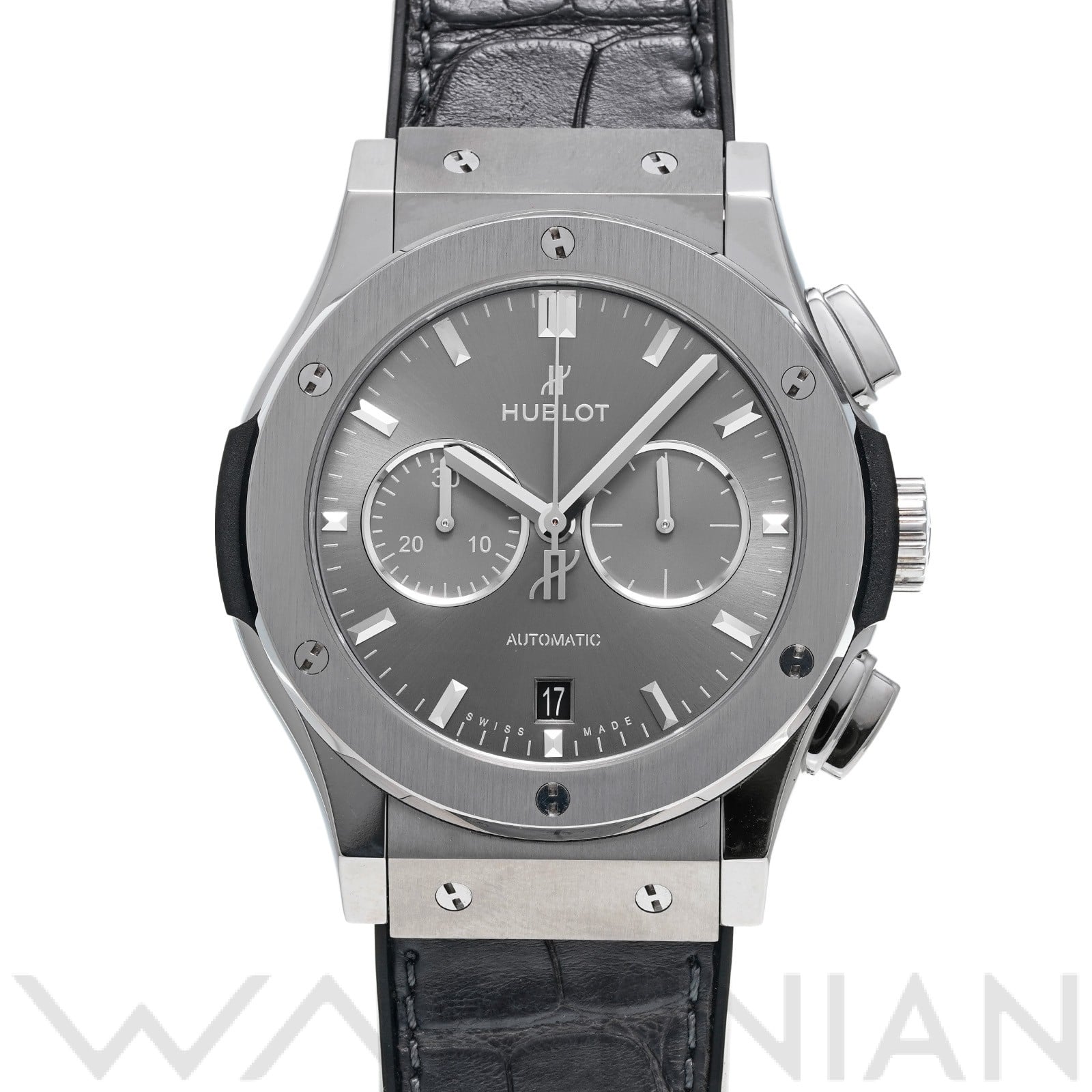クラシックフュージョン チタニウム クロノグラフ レーシンググレー 541.NX.7070.LR グレー ウブロ HUBLOT メンズ 【中古】