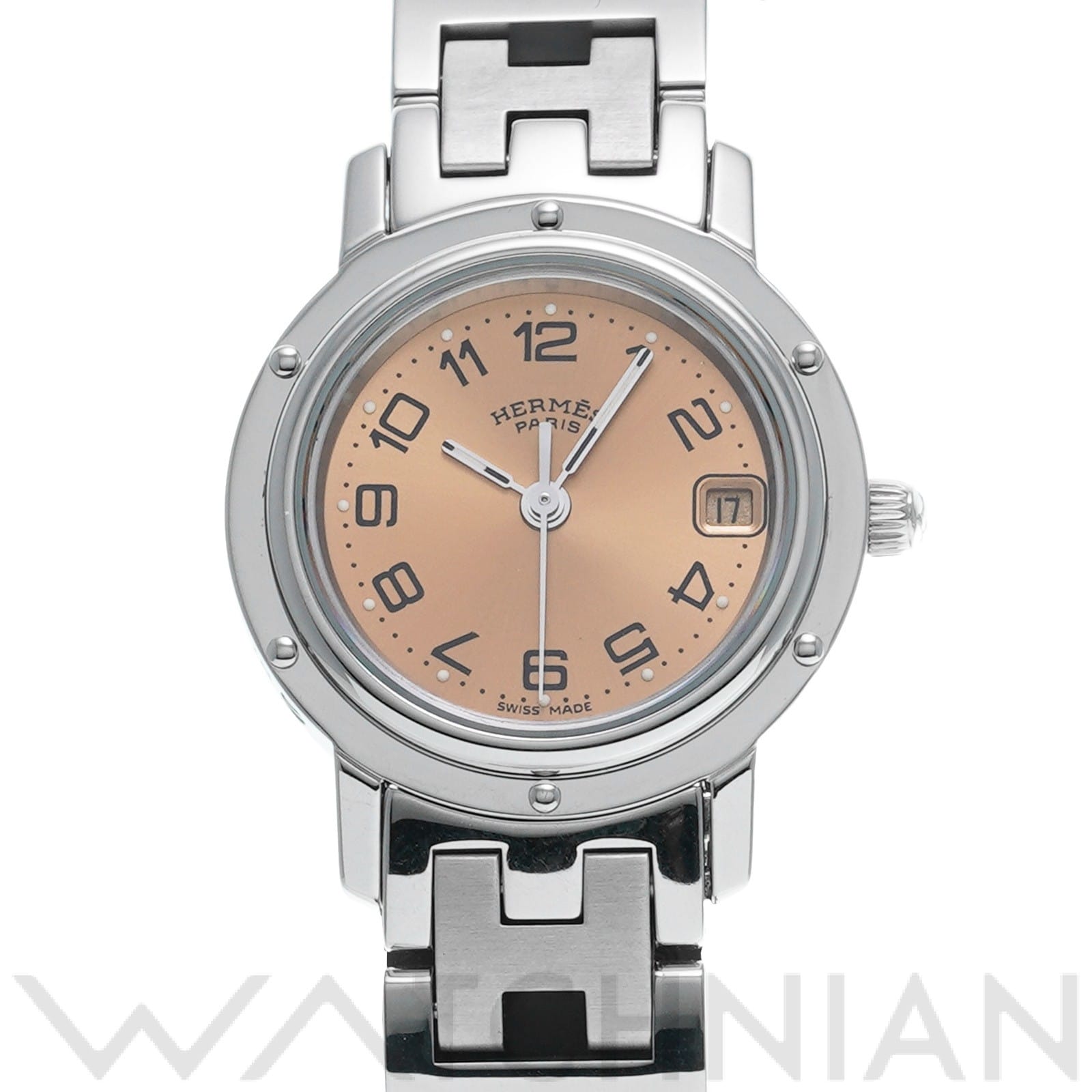 エルメス クリッパー CL4.210 ピンク レディース 時計 【中古】【wristwatch】