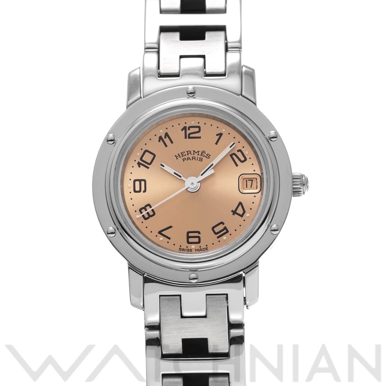 エルメス クリッパー CL4.210 ピンク レディース 時計 【中古】【wristwatch】