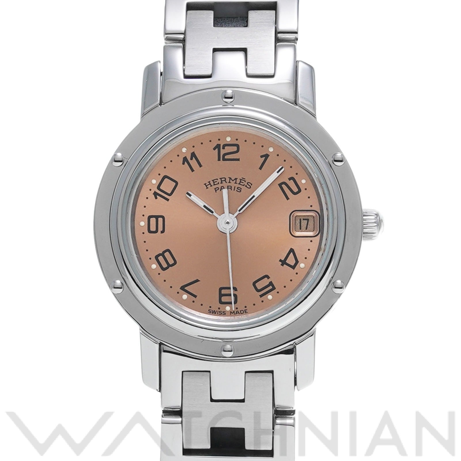 エルメス クリッパー CL4.210 ピンク レディース 時計 【中古】【wristwatch】