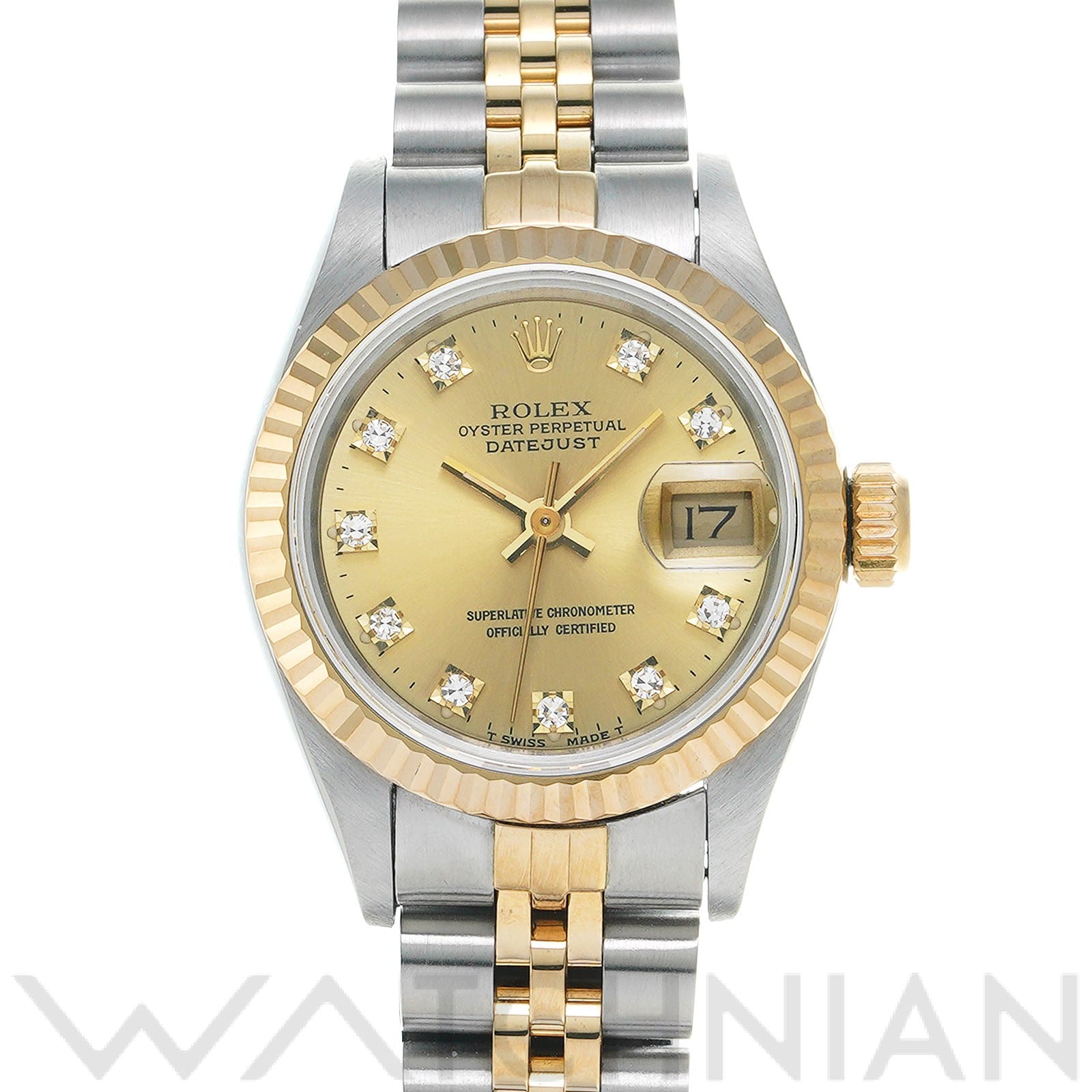 デイトジャスト 69173G X番(1991年頃製造) シャンパン/ダイヤモンド ロレックス ROLEX レディース 【中古】