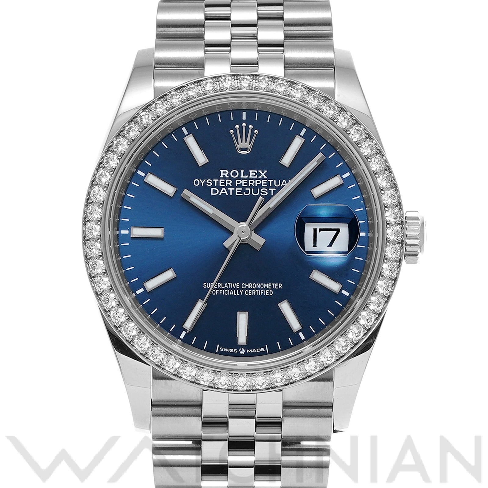 ロレックス デイトジャスト 36 126284RBR ブライトブルー メンズ 時計 【中古】【wristwatch】