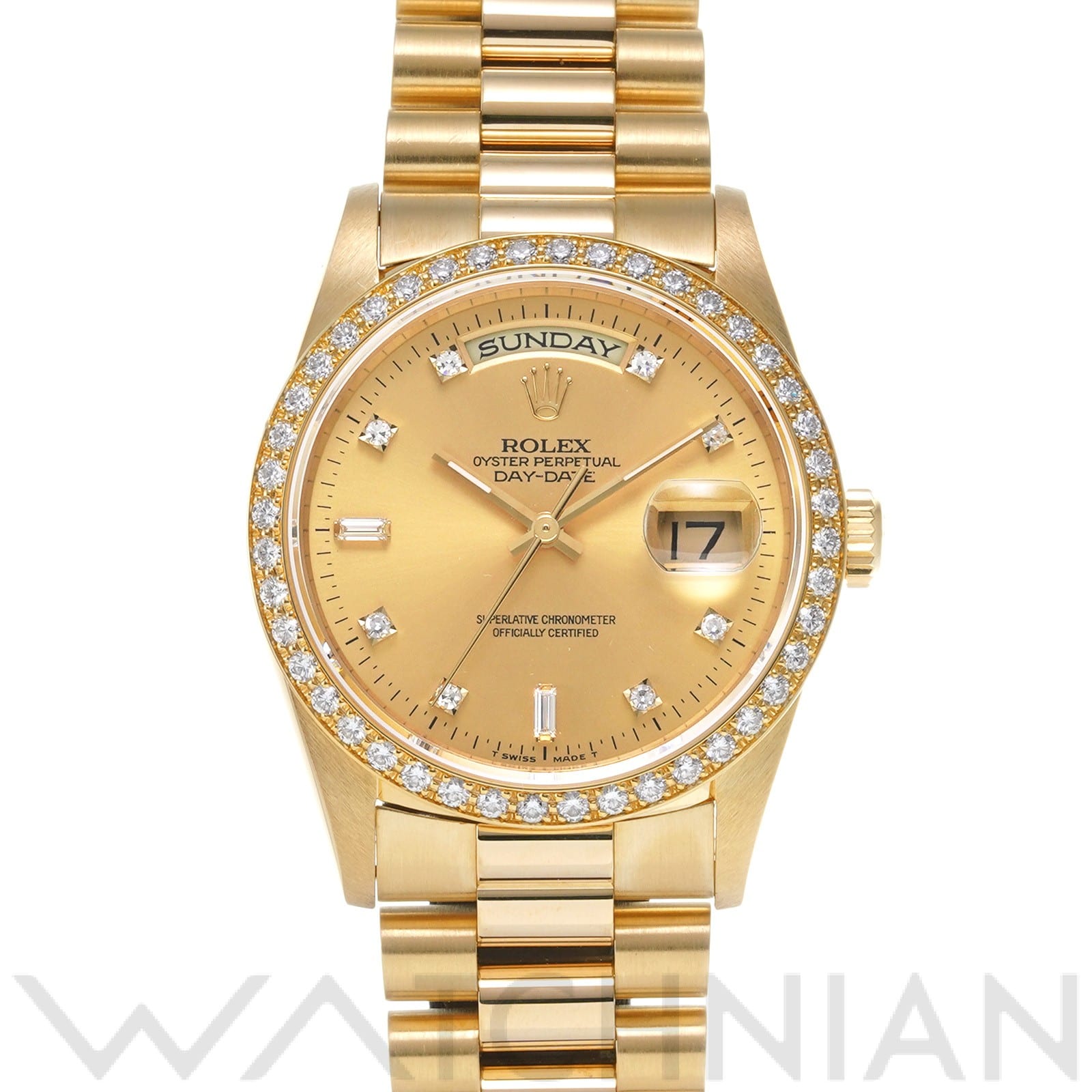 ロレックス デイデイト 18348A シャンパン/ダイヤモンド メンズ 時計 【中古】【wristwatch】
