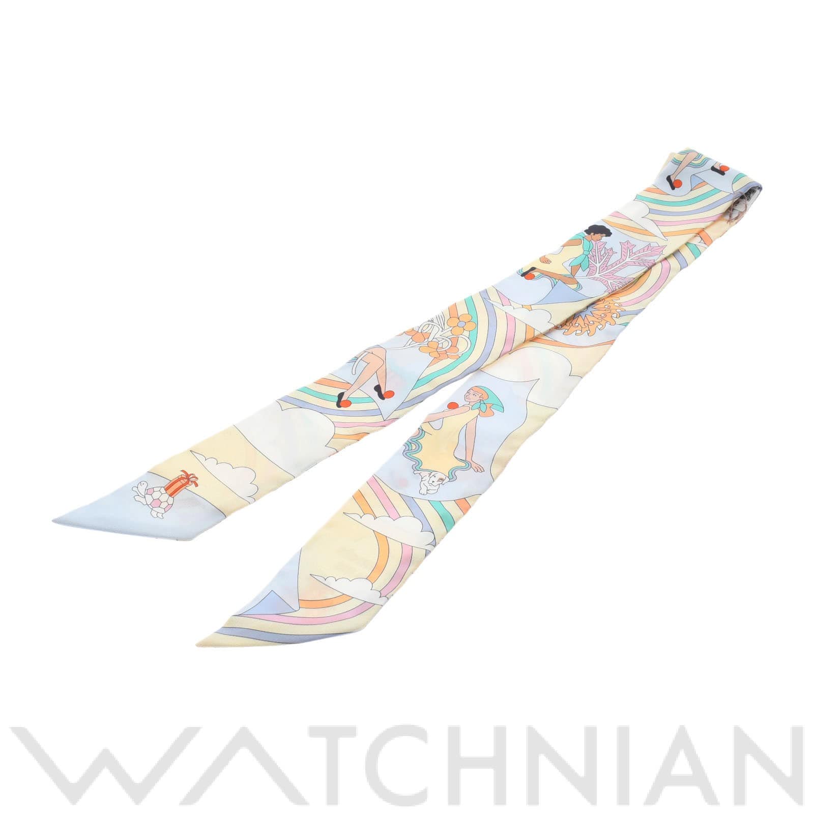 エルメス / HERMES ツイリー CARRES VOLANTS ライトイエロー シルク100％ レディース 【新品】【other】