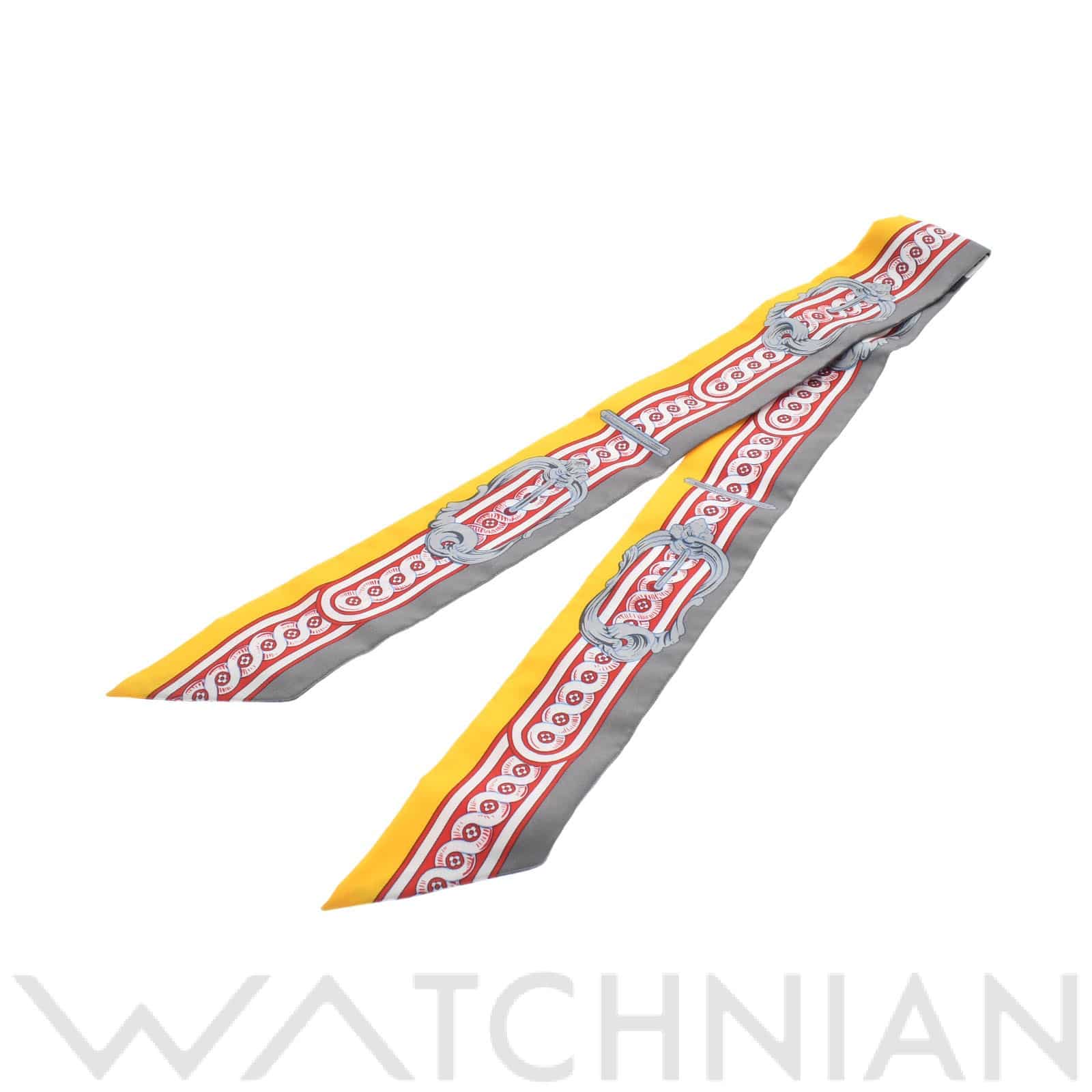 エルメス / HERMES ツイリー BRIDE DE COUR イエロー/グレー シルク100％ レディース 【新品】【other】