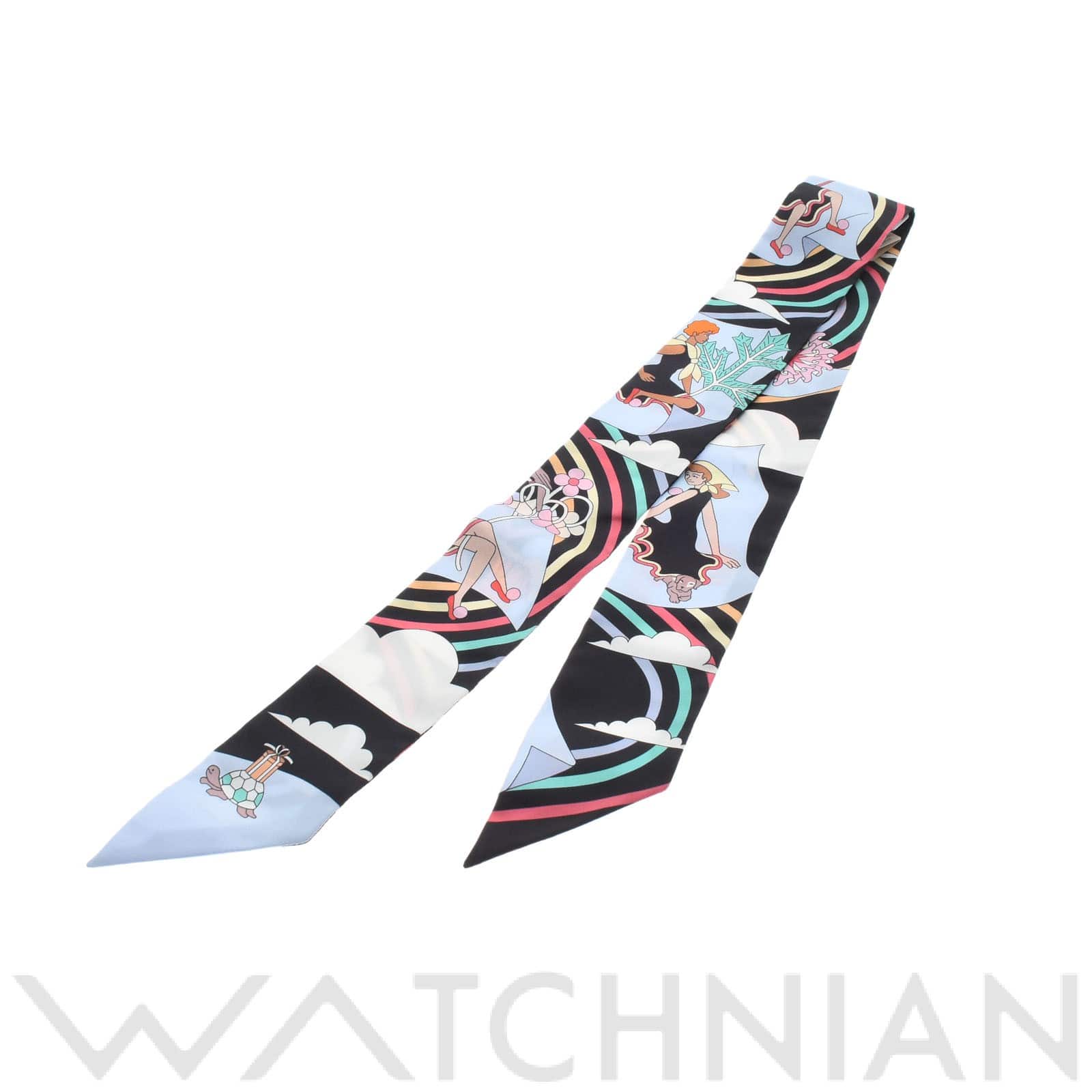 エルメス / HERMES ツイリー CARRES VOLANTS ブラック シルク100％ レディース 【新品】【other】