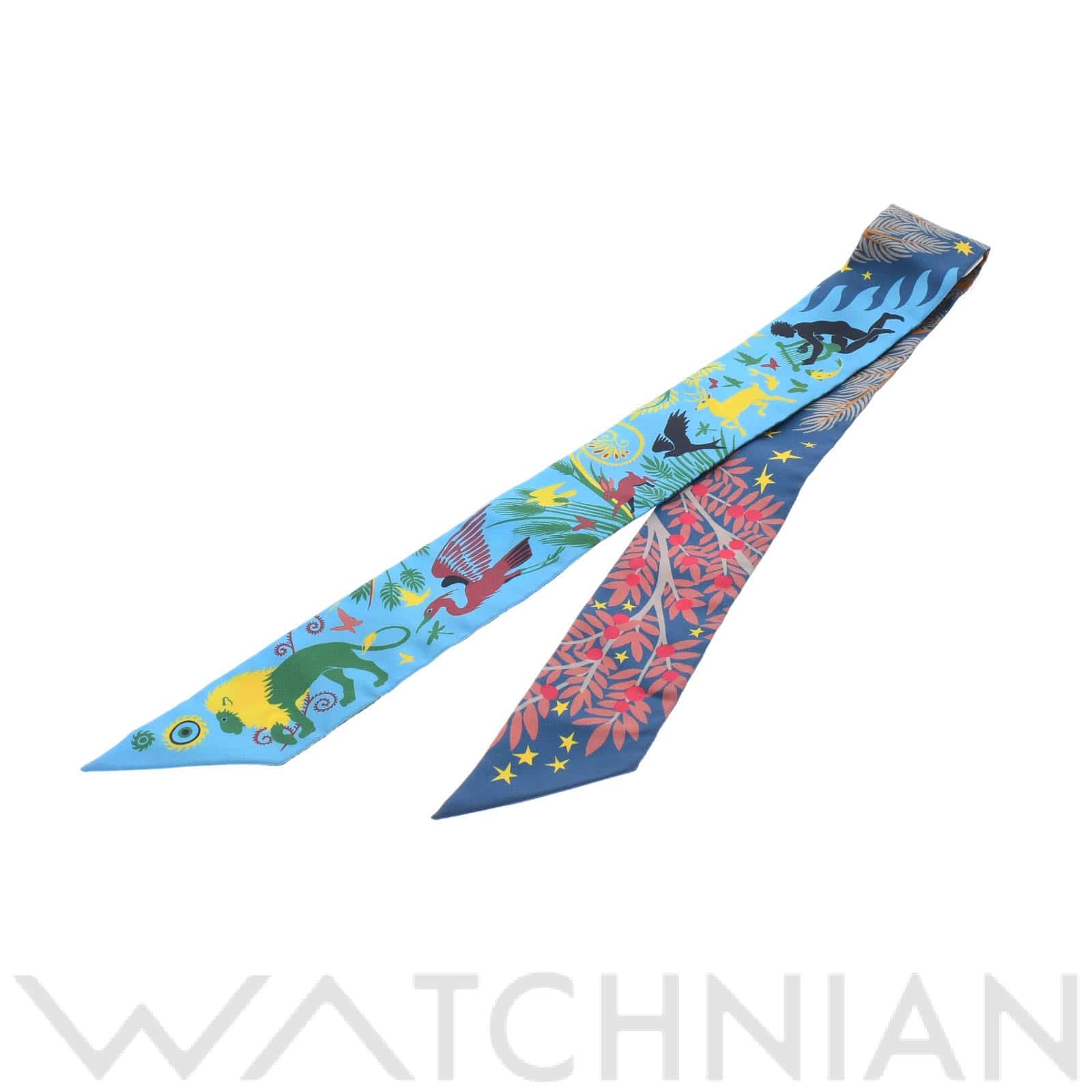 エルメス / HERMES ツイリー LE CHARME DORPHEE ネイビー／ブルー シルク100％ レディース 【新品】【other】