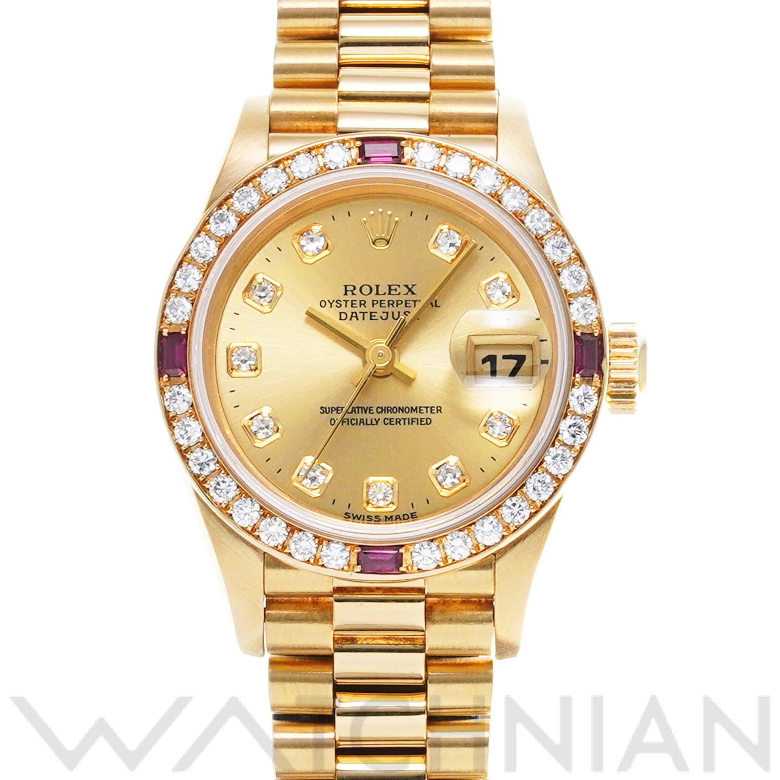 ロレックス デイトジャスト 26 69068G シャンパン/ダイヤモンド レディース 時計 【中古】【wristwatch】