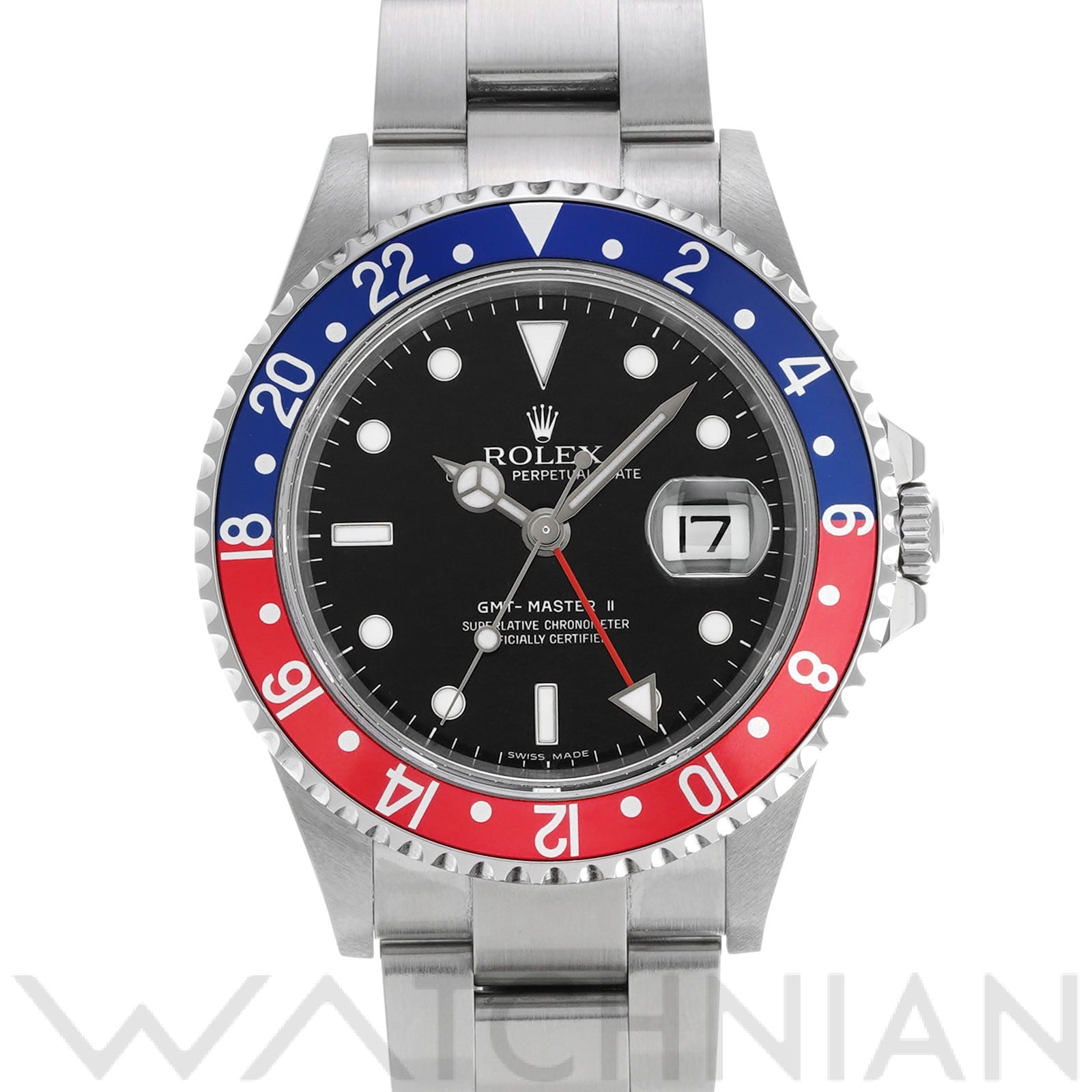 ロレックス GMTマスターII スティックダイヤル 16710 ブラック メンズ 時計 【中古】【wristwatch】