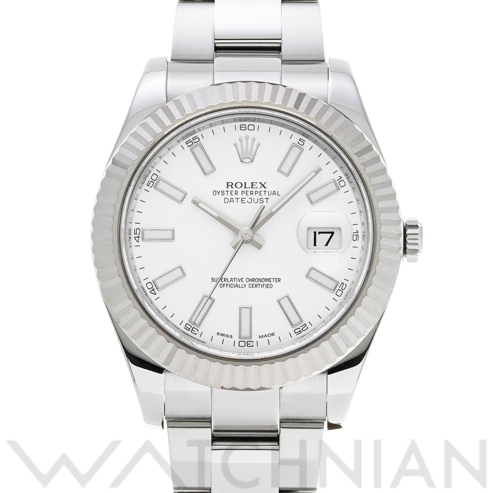 ロレックス デイトジャストII 116334 ホワイト メンズ 時計 【中古】【wristwatch】