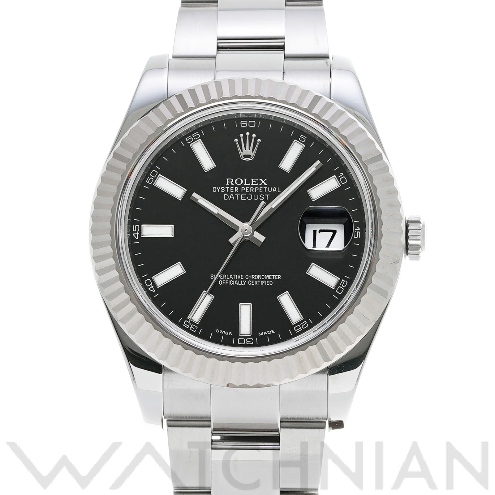 ロレックス デイトジャストII 116334 ブラック メンズ 時計 【中古】【wristwatch】